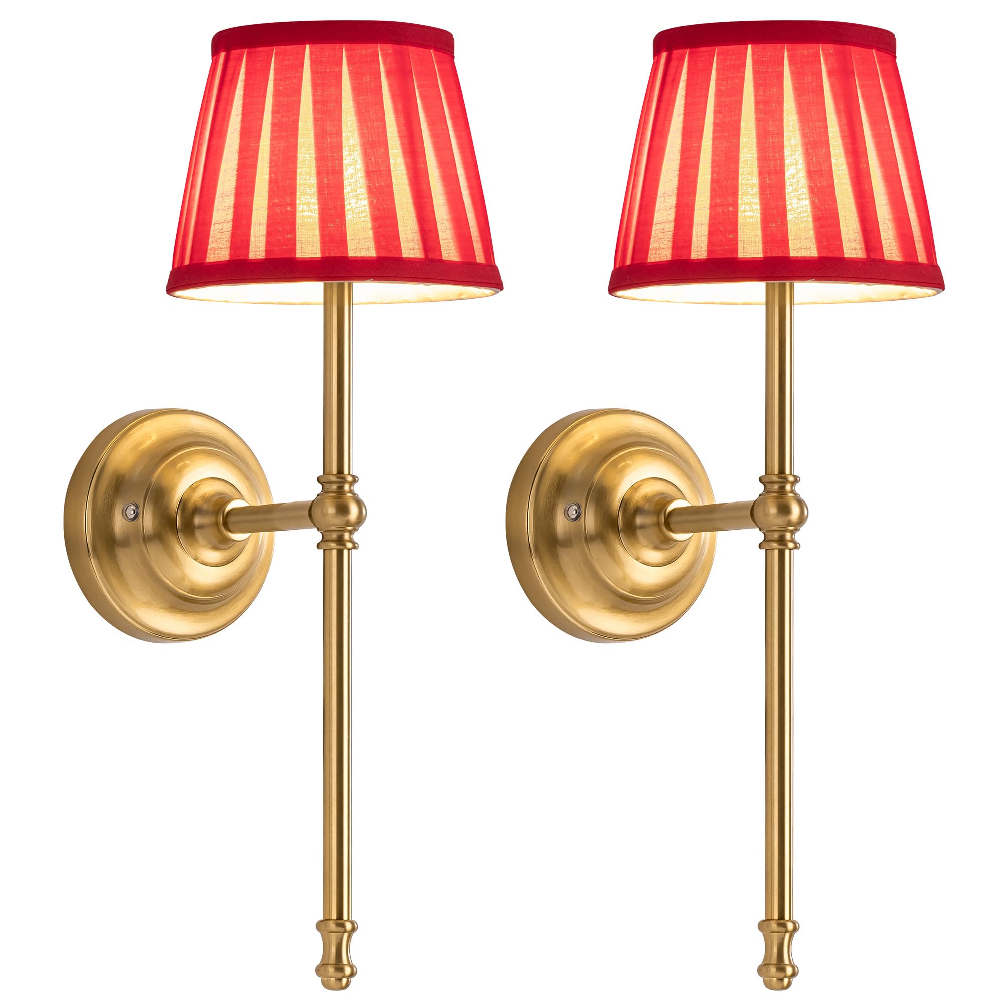 KDG Cordless Wall Sconces Set of 2  Small Wireless 5200mAh Rechargeable Battery Fabric LED Wall Lamps  Portables Lightings for Wall Discomfortting  Living Room  Bedroom  Hallway  Gifts  Night Light (Red)