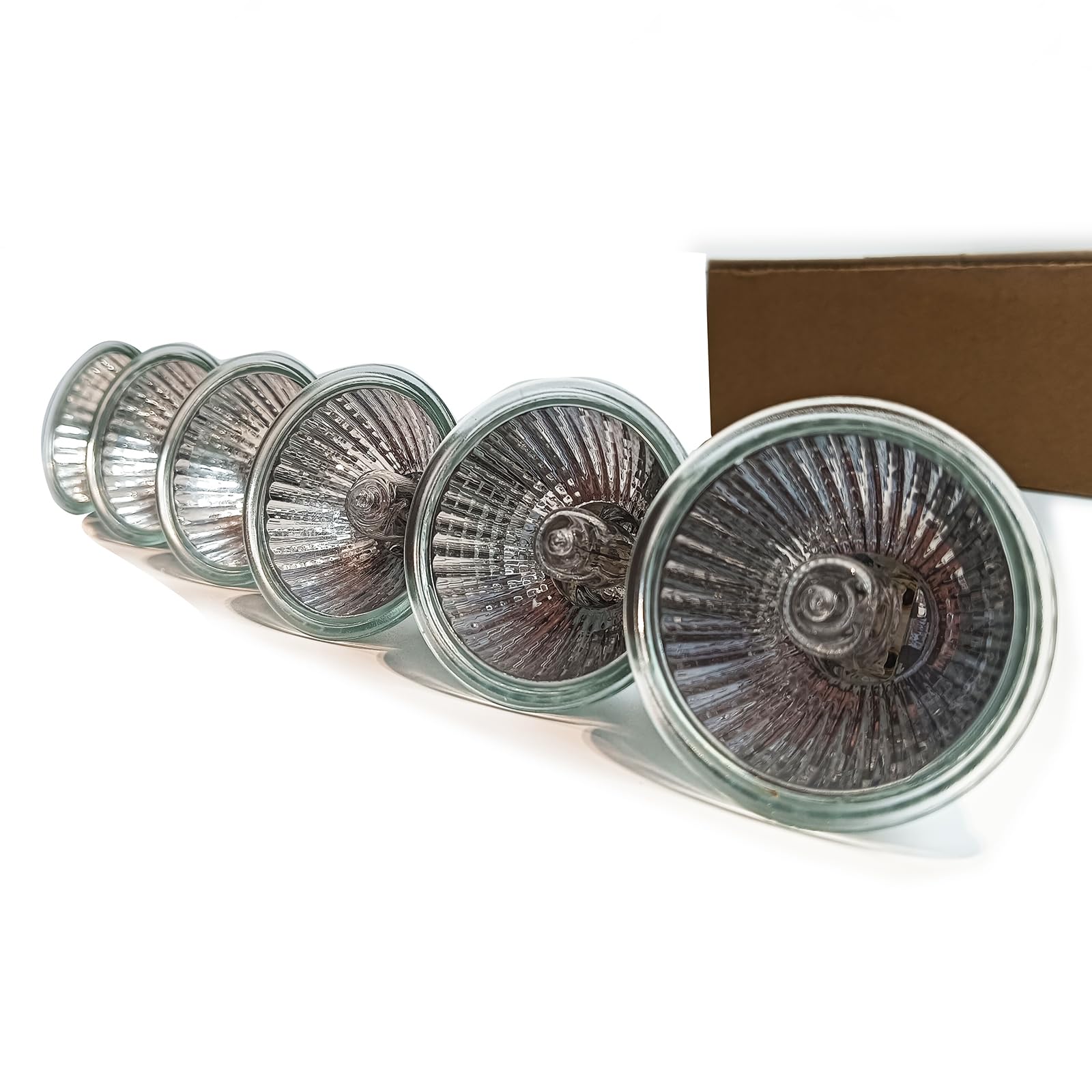 Elenhome GU10 Halogen Light Bulbs, 50W Dimmable, 6 Pack, 2800K Warm White, Glass Cover, Model E50-GU10-6