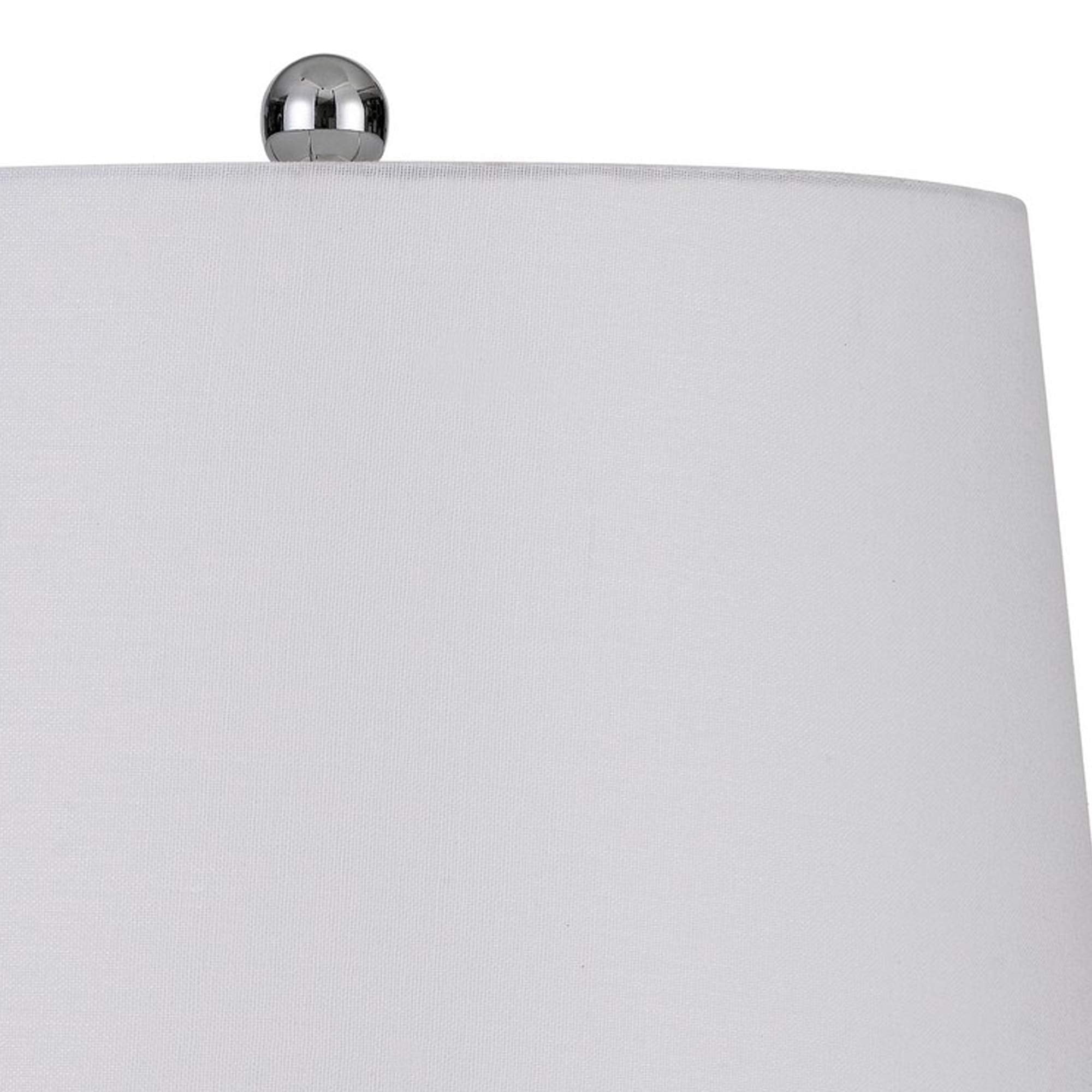 Benzara BM233332 Table Lamp, 150 Watt, Textured Glass Base, White and Clear