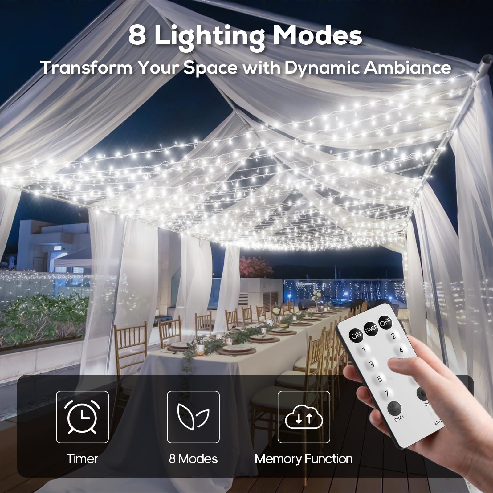 Soiarllt 600 Led Christmas Lights, 246Ft Outdoor Waterproof String Lights With Remote, Timer & Memory Function & 8 Modes, Twinkl