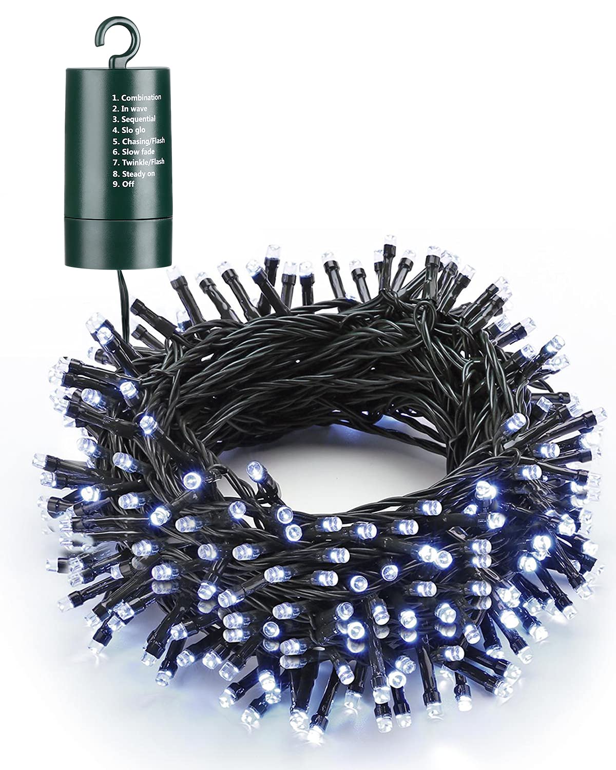 Flacchi White Christmas Lights, 66 ft 200 LED Battery Operated String Lights Waterproof 8 Modes & Auto Timer Mini Lights for Xmas Decorations, Halloween, Holiday Decor Outdoor Indoor