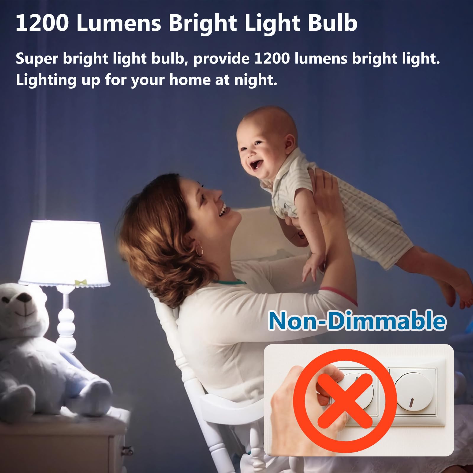 A19 Led Light Bulbs 100 Watt Equivalent, Hengbo 6500K Daylight White Light Bulb, 12W 1200 Lumens, Non-Dimmable, E26 Standard Med