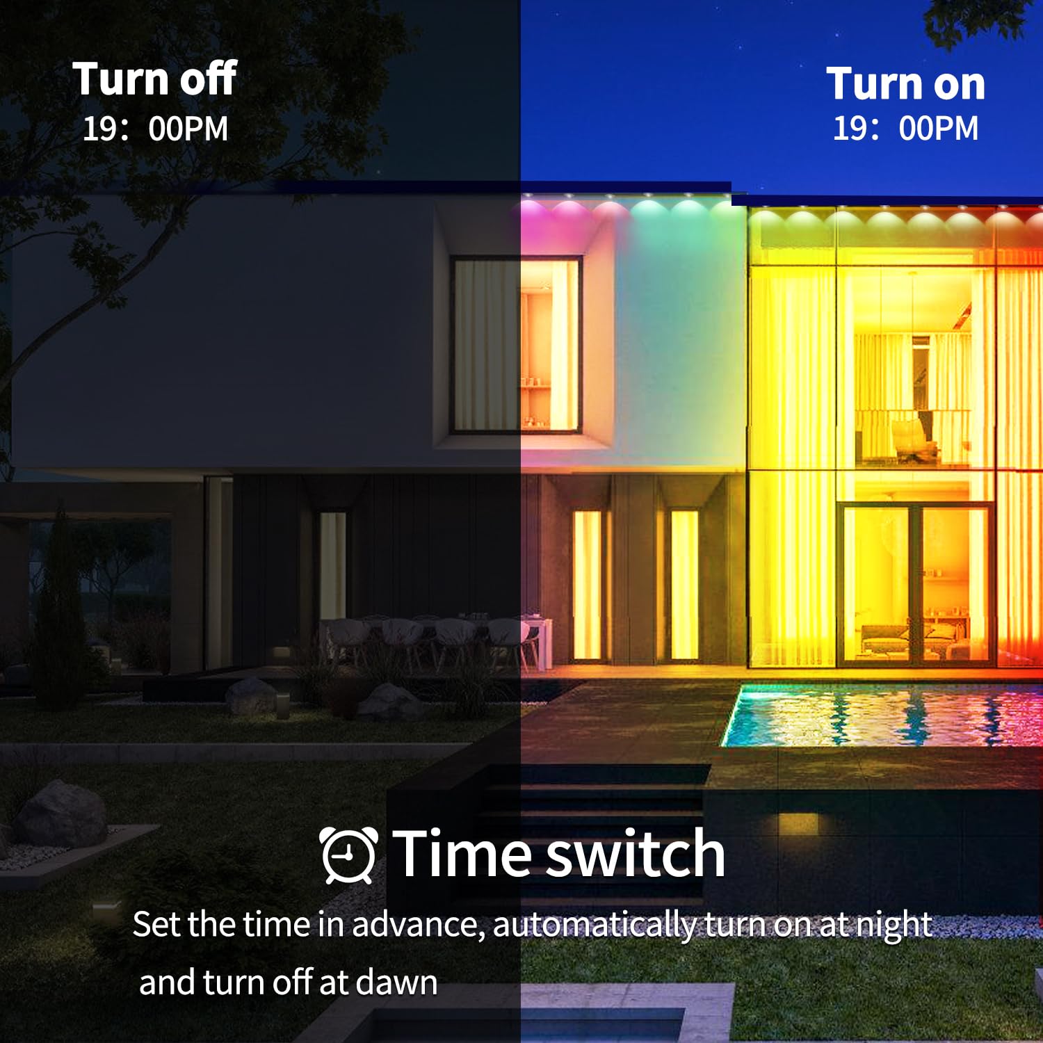 Yocrostar 300Ft Permanent Outdoor Lights,Rgb Eaves Lights With App Control Remote,Diy Ip67 Waterproof Under Eave Lighting,Outsid