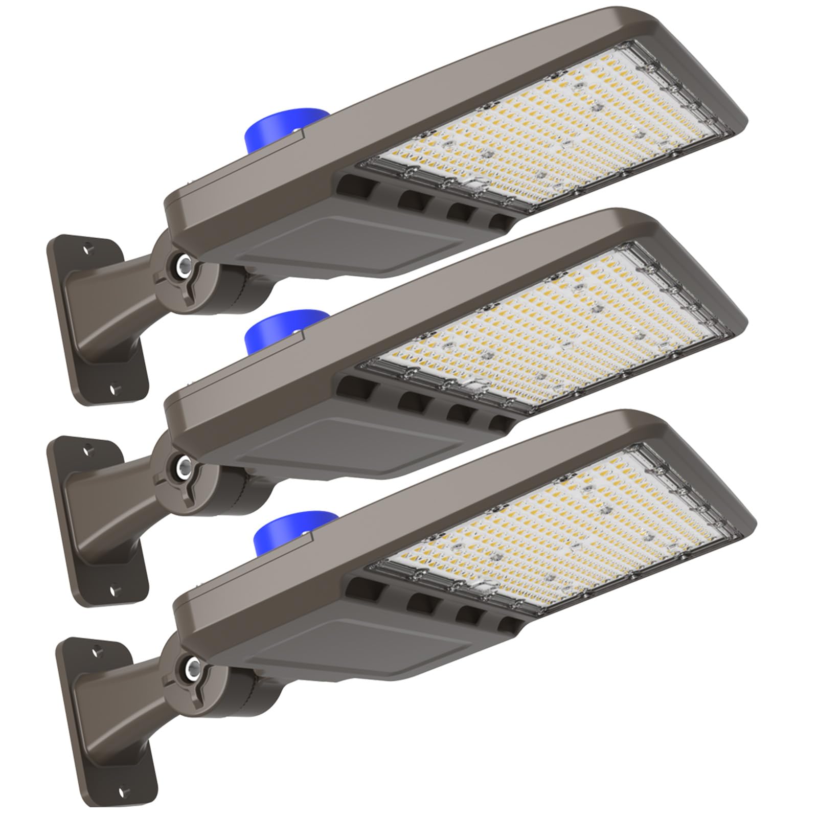 YXL LED Parking Lot Light, 150W LED Shoebox Light with Dusk to Dawn Photocell,21000LM 5000K Daylight Arm Mount, IP65 Waterproof,