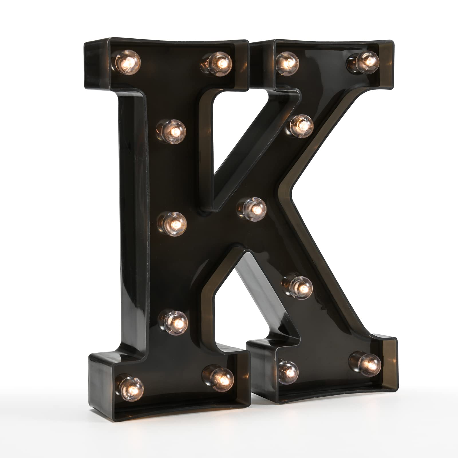 OYCBUZO LED Marquee Letters Sign, Black, Model MDLP-BL-34, Plastic, Light Up Alphabet for Home Bar, Party, Wedding Decoration