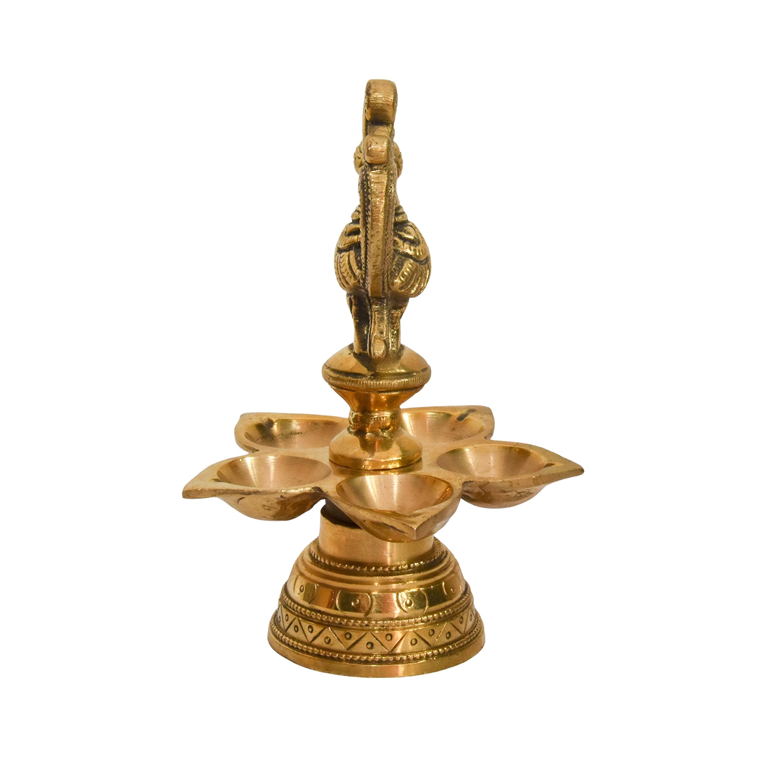 Bhimonee Decor pure brass peacock design antique diya |Table Diya|Deep|Deepak for Pooja|Puja|Mandir| Diwali Festival Decoration