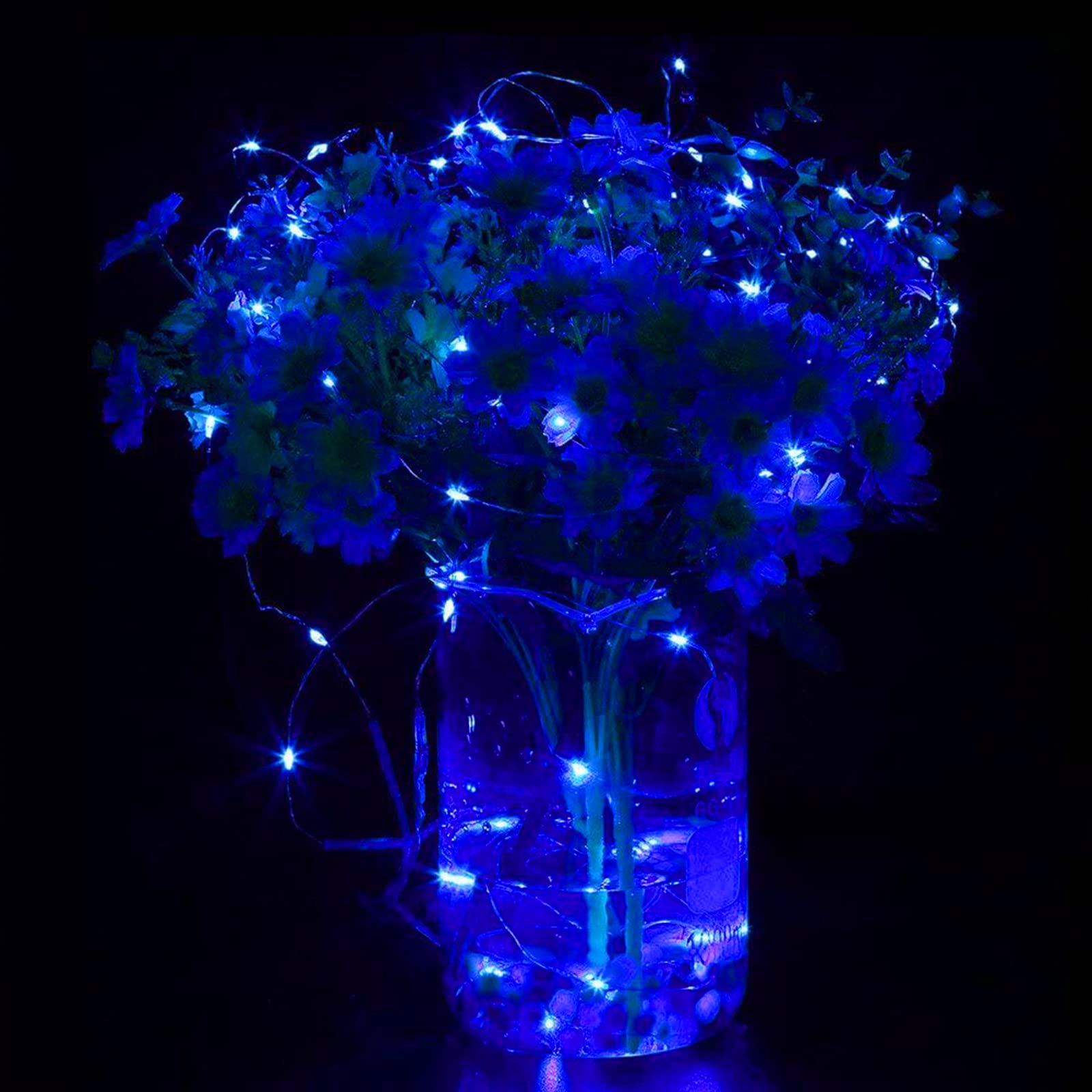 Yiaht 12 Pack Battery Operated Fairy String Lights 7 Feet 20 LED Copper Wire Waterproof Blue