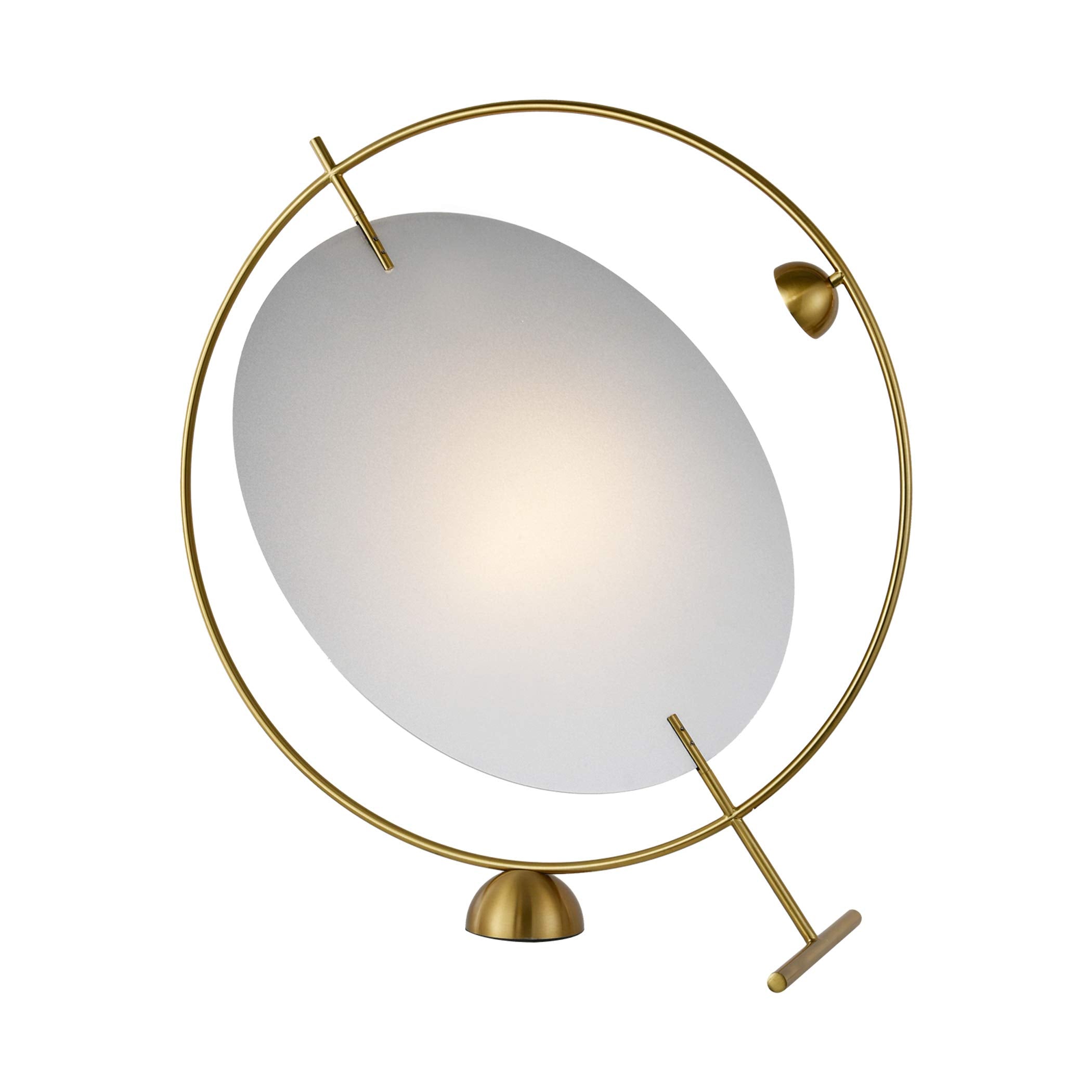 VONN Integrated LED Table Lamp, 20in Height, Aluminum, Antique Brass, Model VAT6241AB
