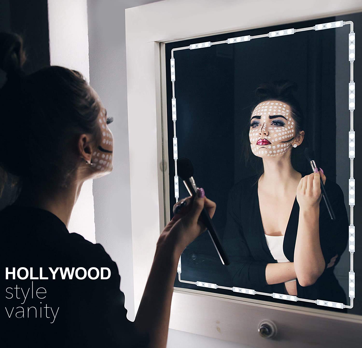 Silikang Led Mirror Lights For Vanity Make Up, 10Ft Ultra Bright White Led, Dimmable Touch Control Dressing Strip Light, For Mak