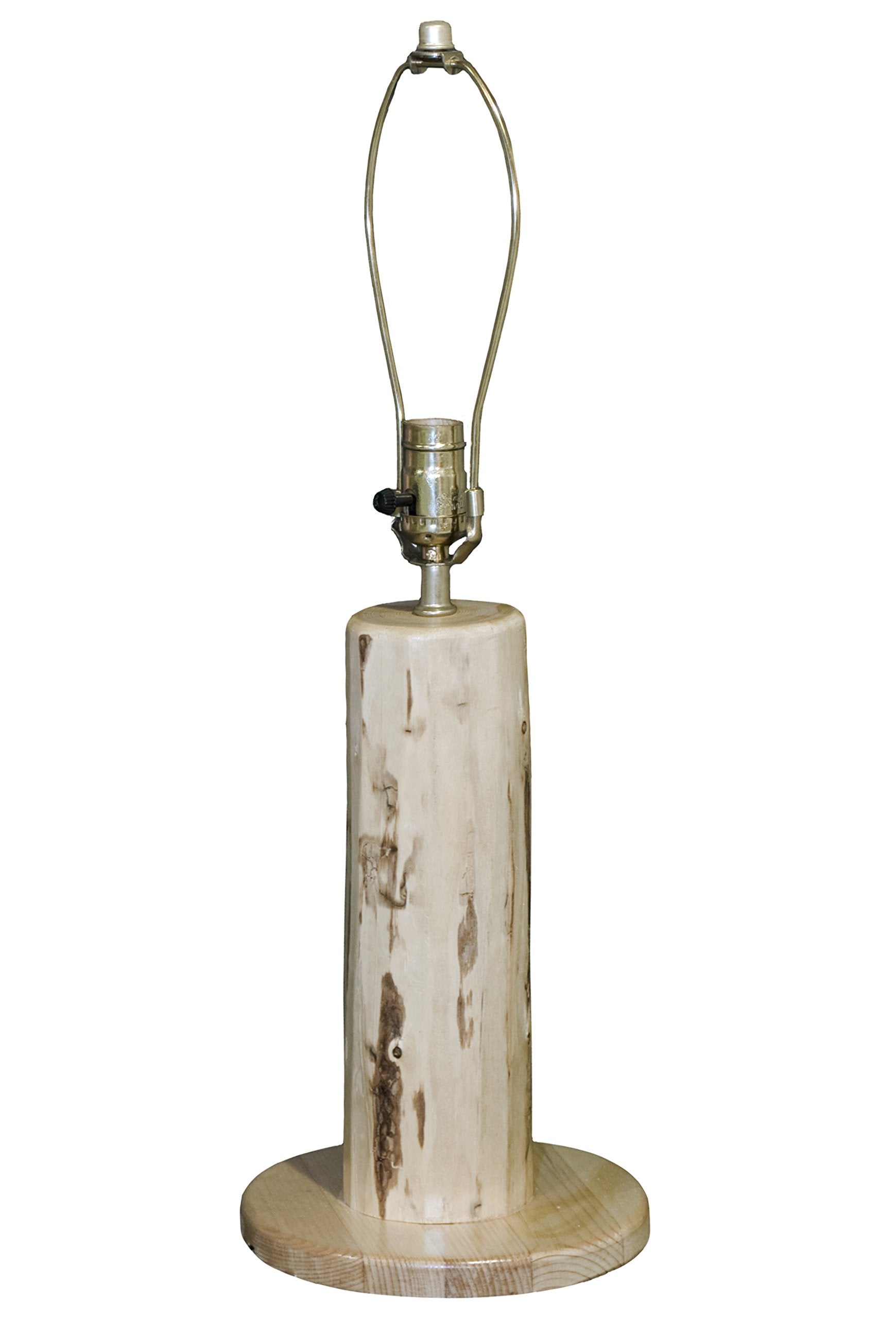 Montana Woodworks Log Table Lamp - Wood, Brown, 8.25inL x 8.25inW x 23inH, Model MWLPV