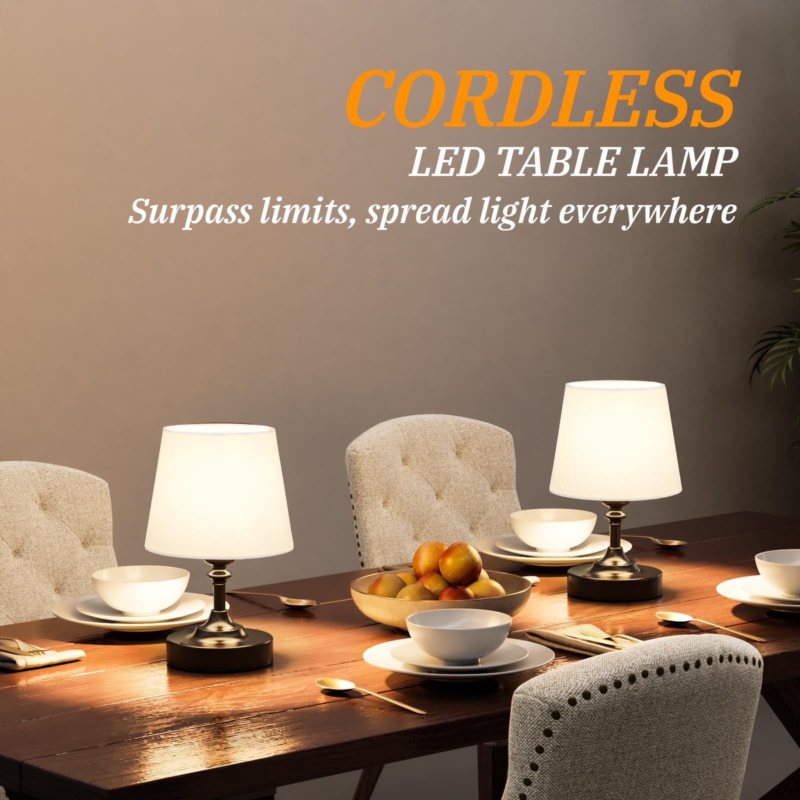 Kakanuo Mini Cordless Table Lamp Black - 1 Pack 4000Mah Battery Operated Lamp For Decor, 3000K Stepless Dimming Touch Control Re