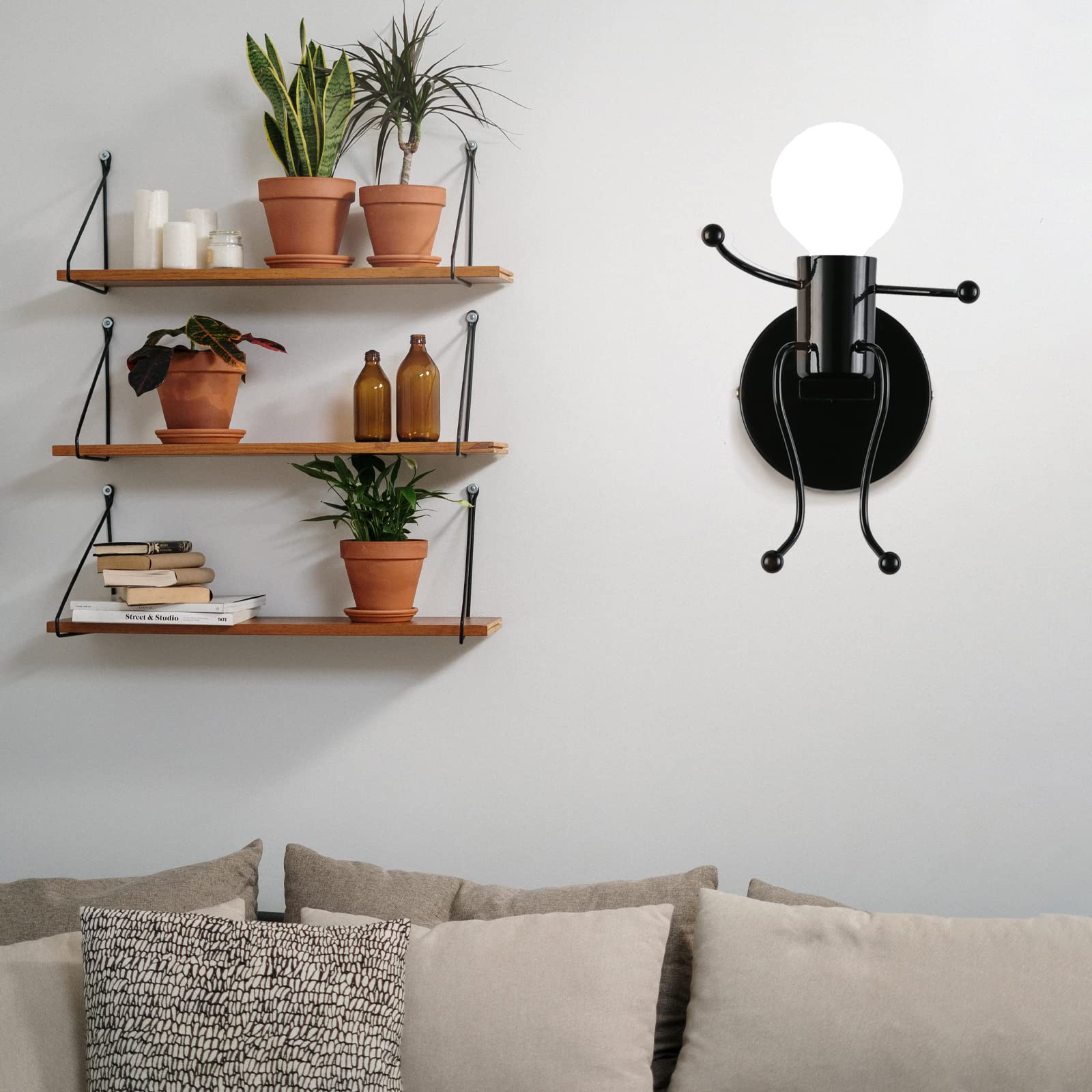 SOUTHPO Mini Wall Light Fixture Baking Paint Creative Little People Wall Lamps Bedroom Decoration Metal Bedside Lamp Modern Chil