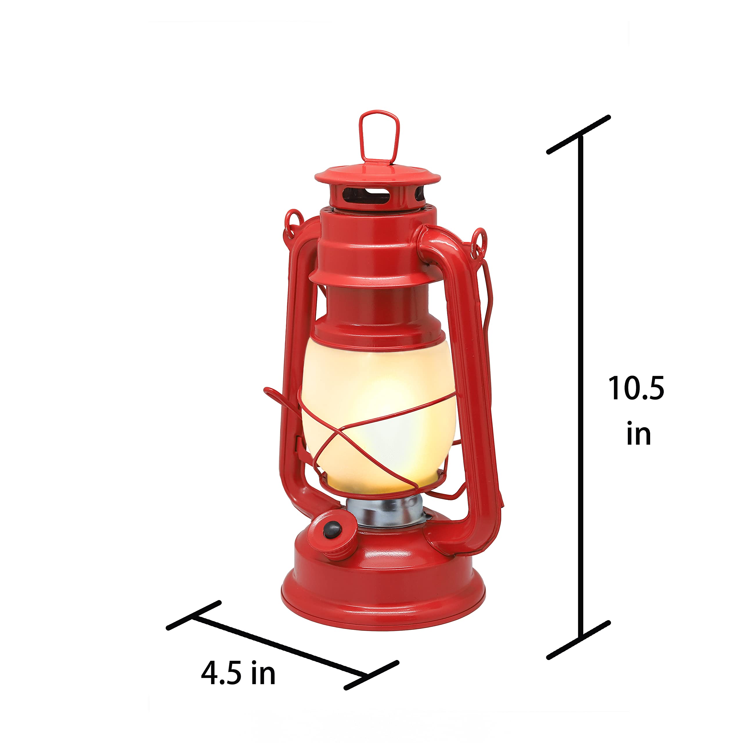 Yakii Led Vintage Flame Lantern - Metal Outdoor Hanging Lantern, Battery Operated, Red, Pack Of 2, Model Lp023F-R-2