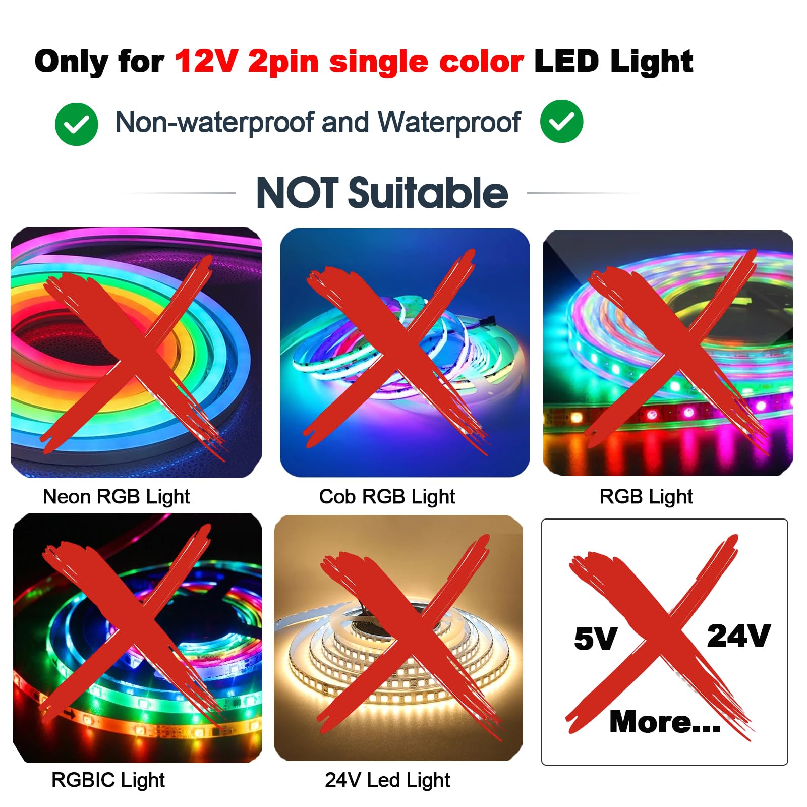 Gxilee Ul Listed 12V 2A Led Power Supply With Dimmer Switch Input 100-240V, Output 12 Volt Transformer With Dc 5.5Mm X 2.1Mm Con