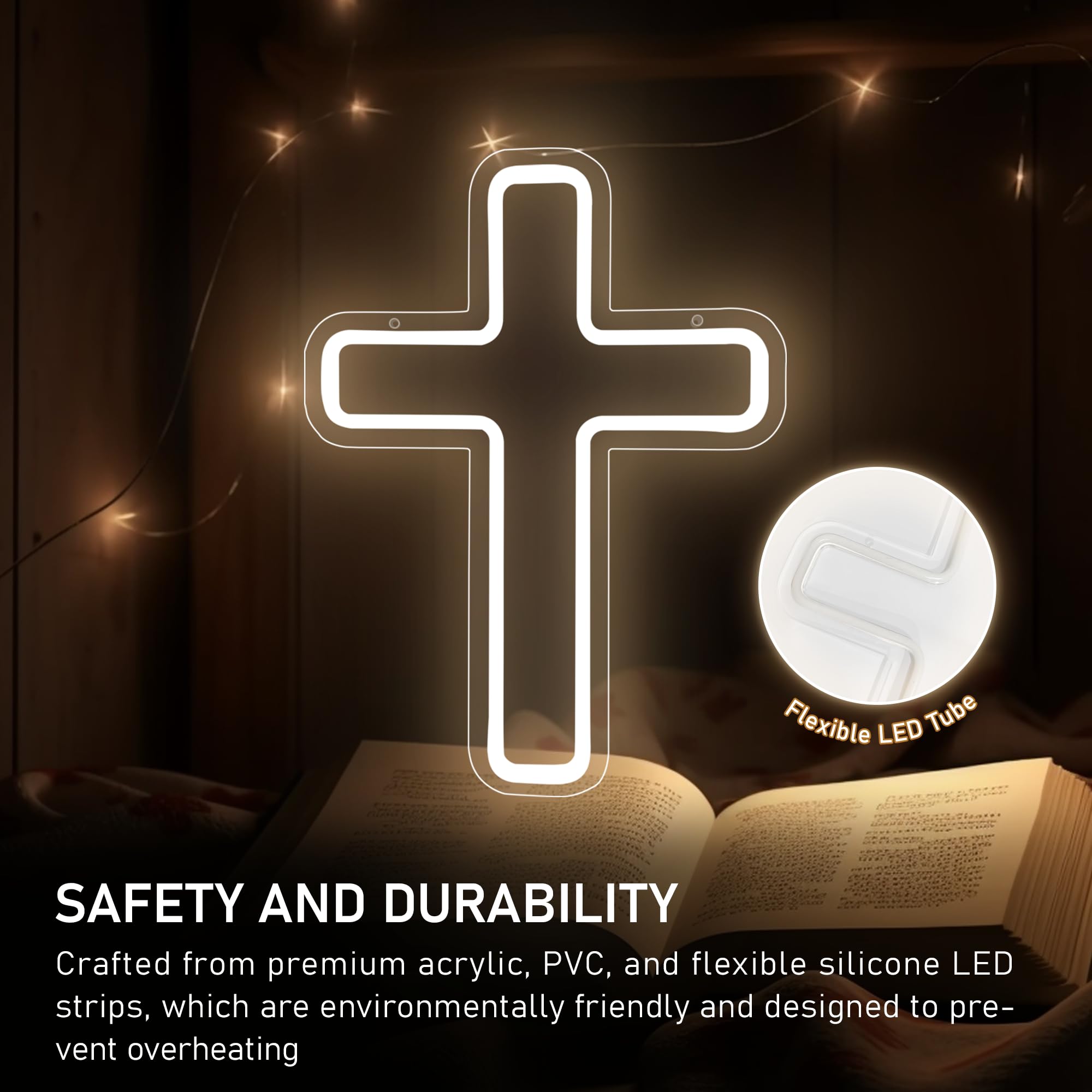 InnovTools Gingerbread Man Neon Sign, Dimmable LED Wall Decor for Kids Room, Living Room, Party, Acrylic, Christmas Lights