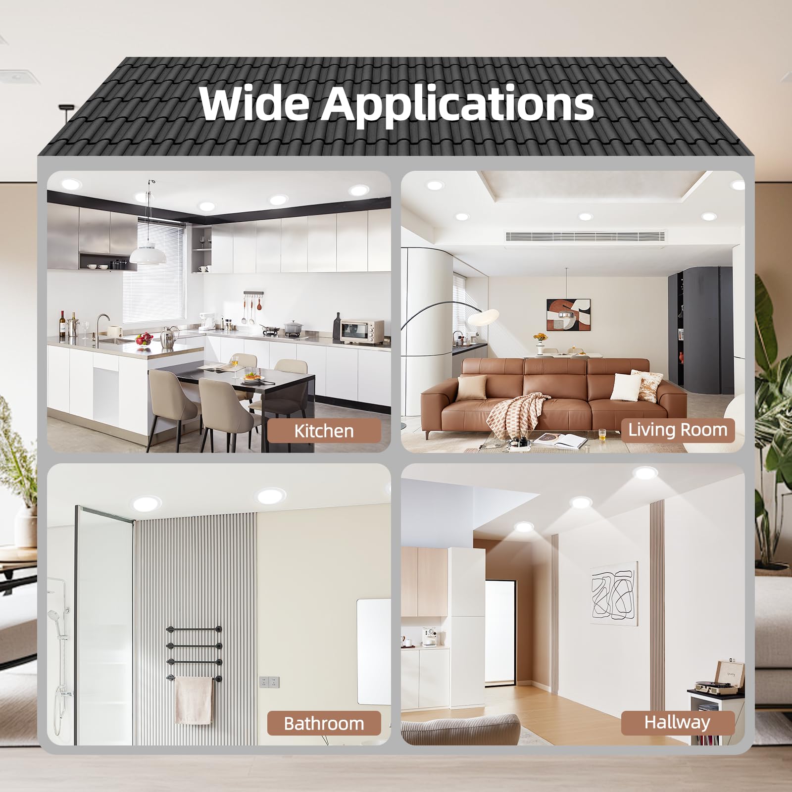 6 Inch Led Disk Lights, Dimmable Flush Mount Ceiling Lights, 3000K Cool White, 15W, 1050Lm Low Profile Led Recessed Lighting, In