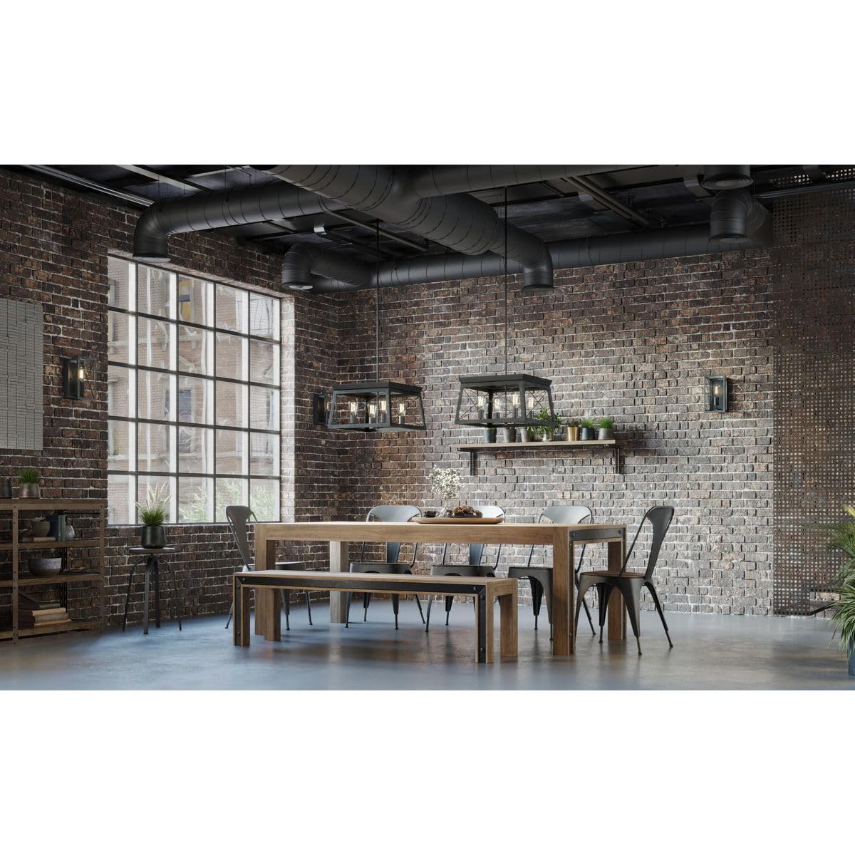 Progress Lighting P400047-031 Briarwood Collection Light Fixture, Farmhouse Style Modern Chandelier For Kitchen And Dining Room,