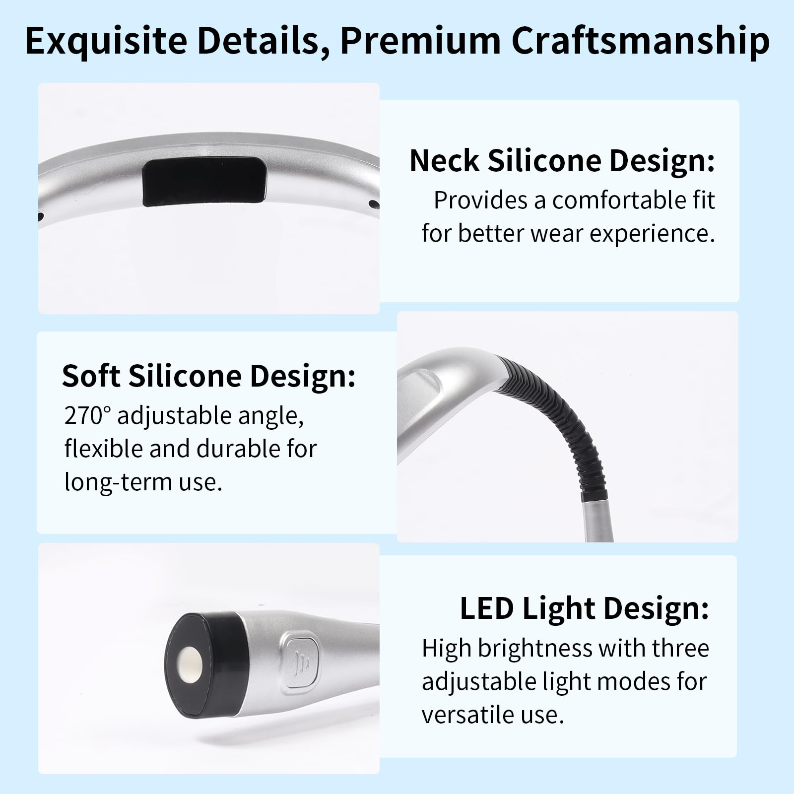 Bsdgeclogy Book Light, 3-Color & 9-Brightness, Rechargeable, Classic Size, Argent Color, Model BK-GBYDD-2ZLK-1