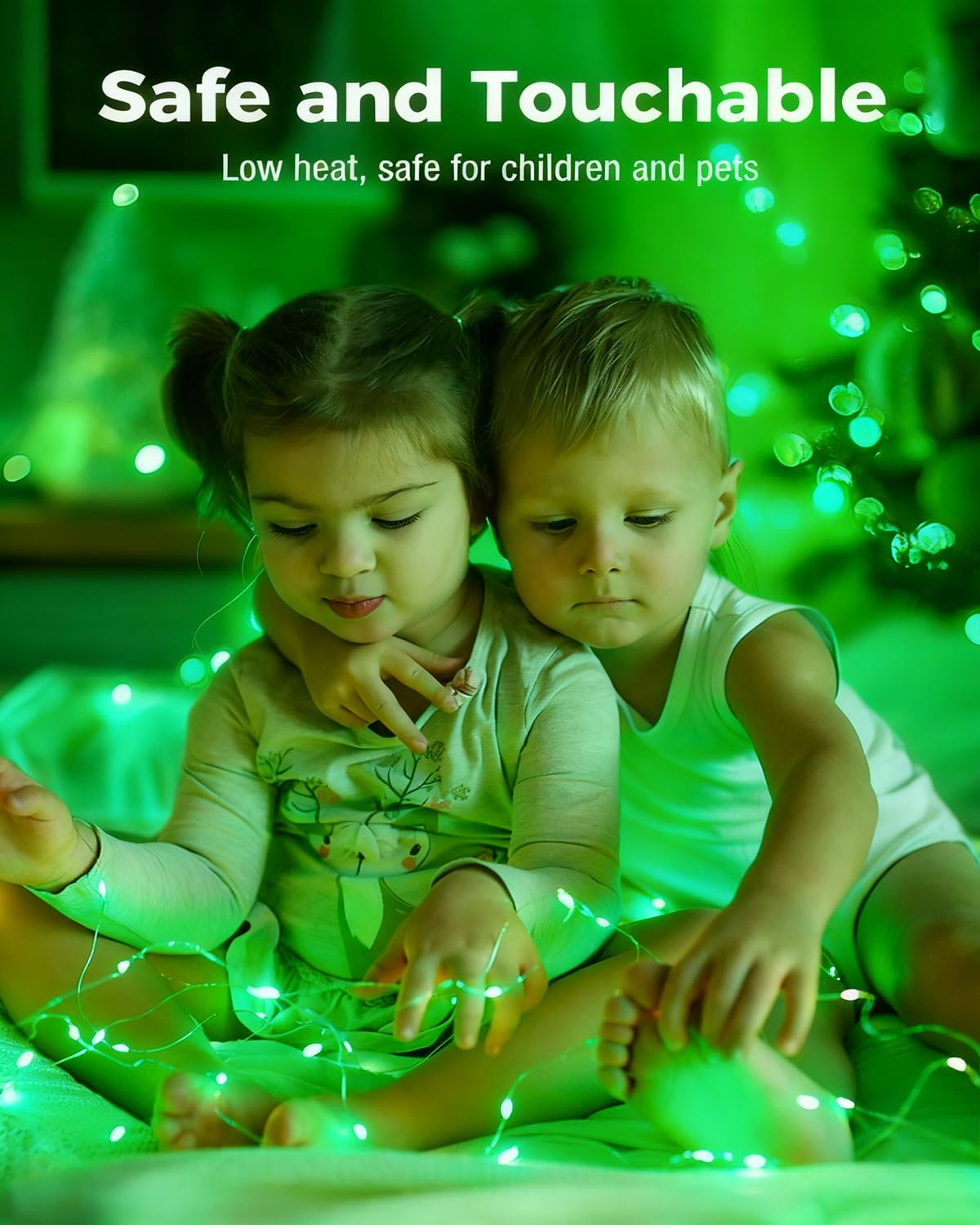 btfarm 6 Pack Fairy Lights, 7FT 20 LED Mini String Lights, Waterproof Silver Wire, Green, Model BL20G-6