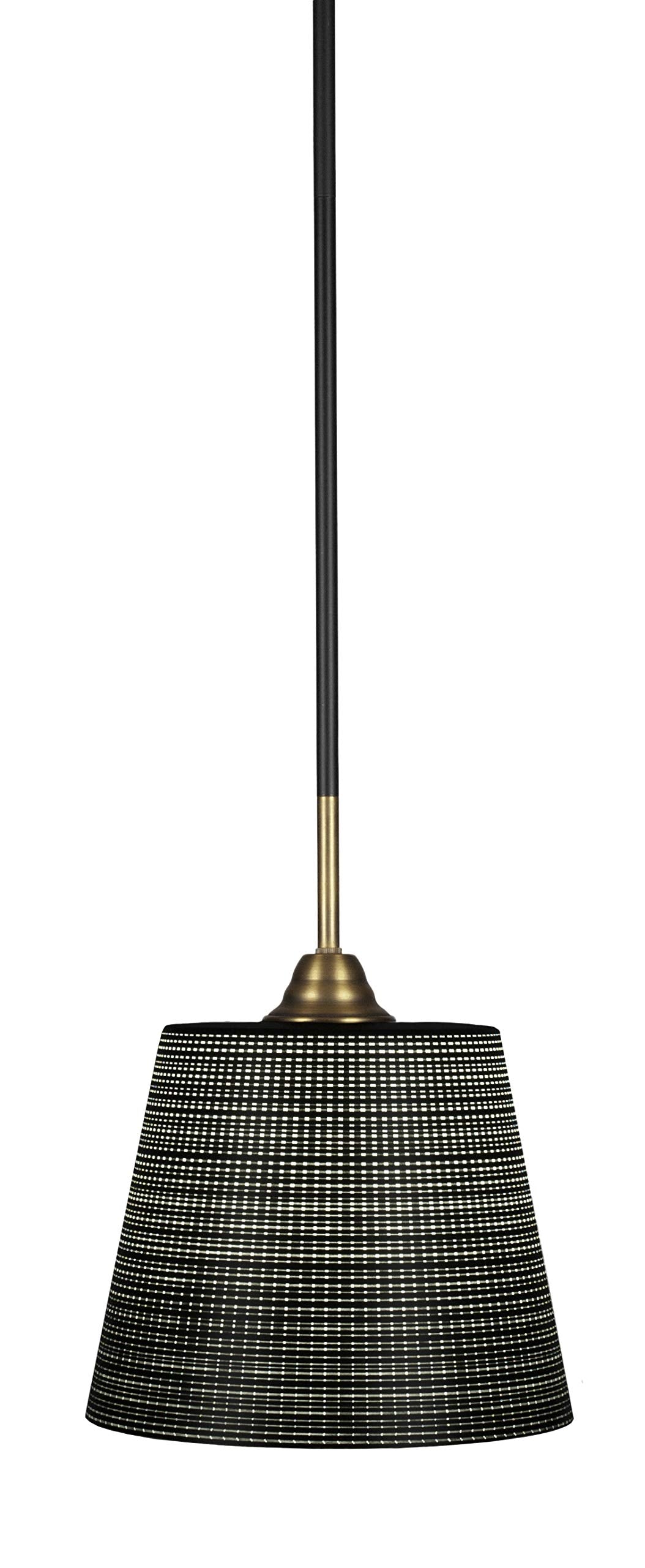 Toltec Lighting Paramount 1 Light Mini Pendant in Matte Black & Brass (3401-MBBR-4089)
