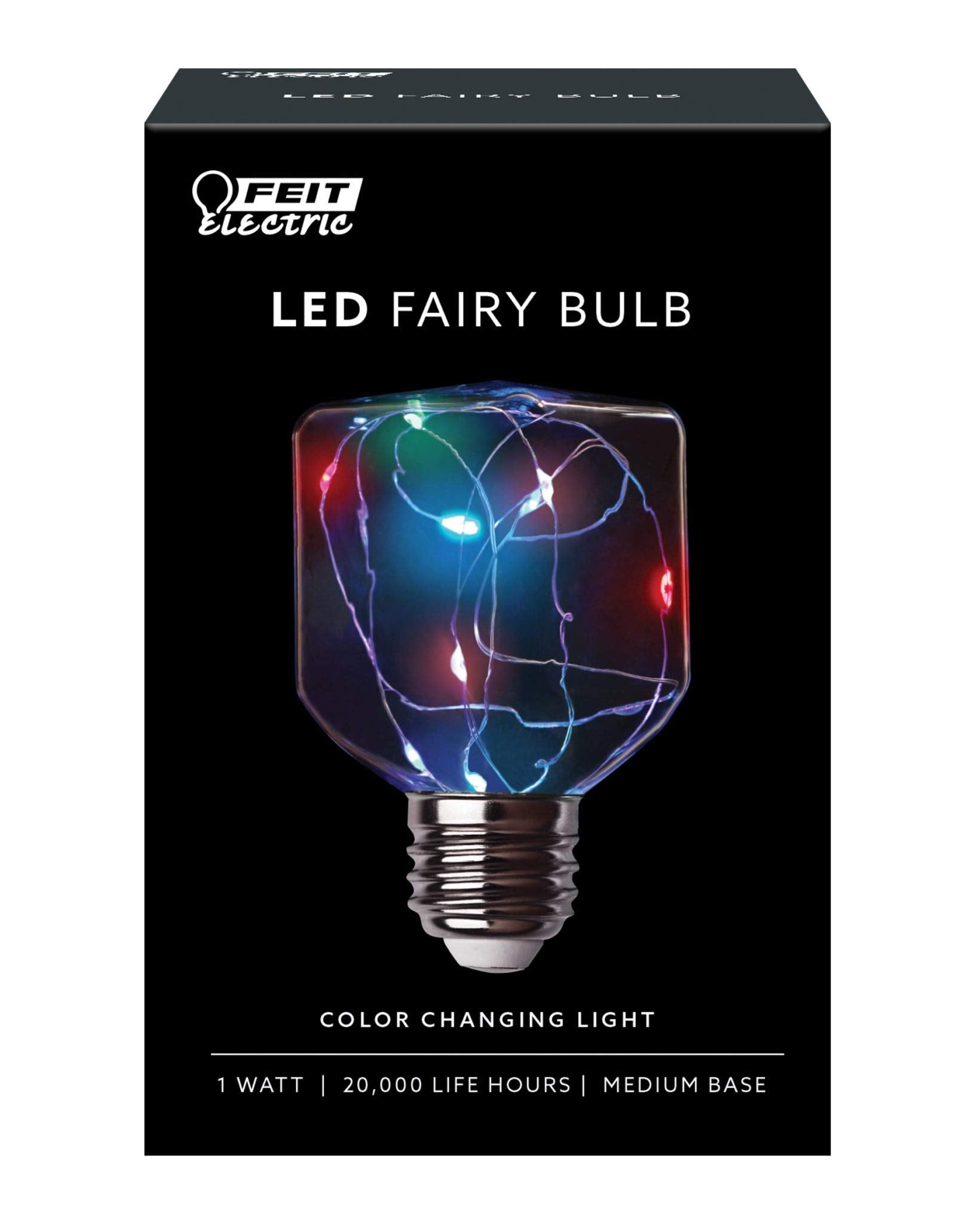 Feit Electric LED Bulb Fairy Square E26 Multi-Colored 1 pk, Copper, Model FY/SQ/RGB/LED