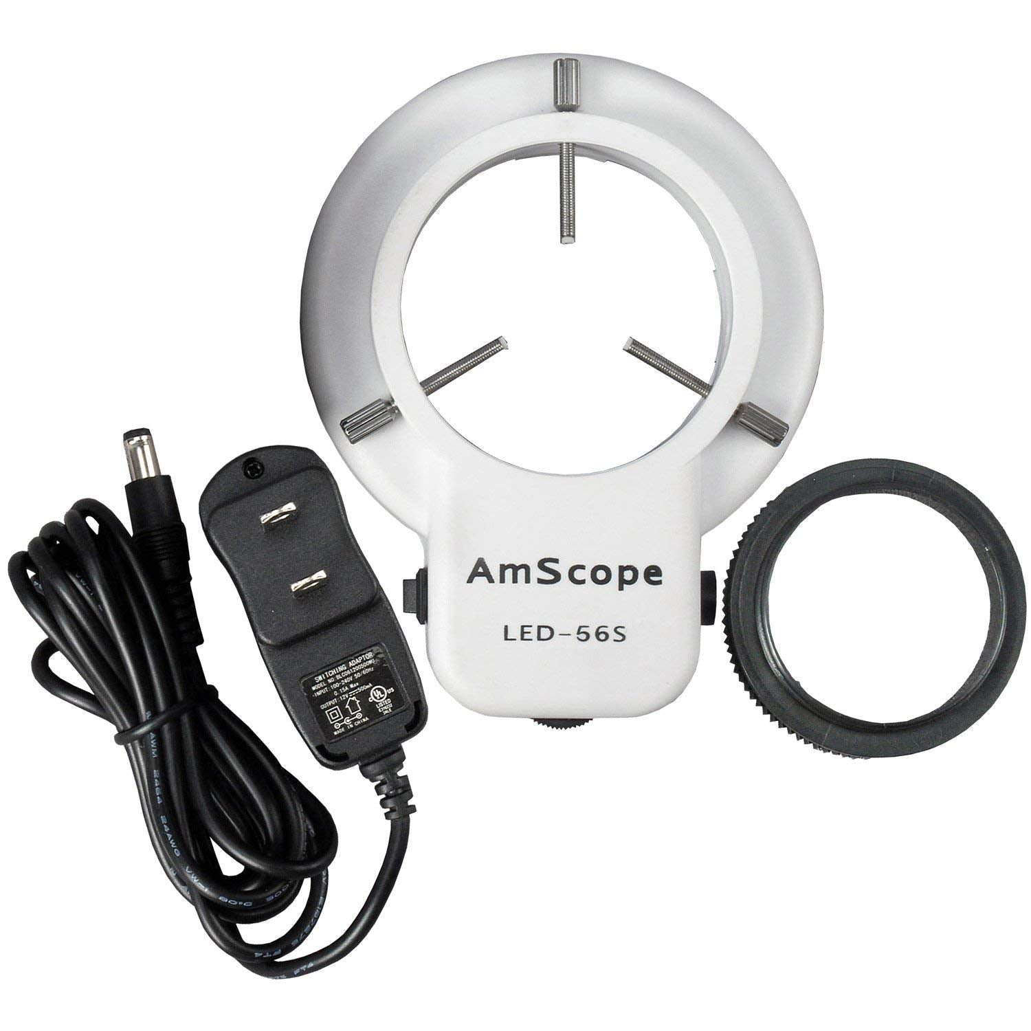 AmScope LED-56S 56 LED Microscope Ring Light with Dimmer, White, Copper Material