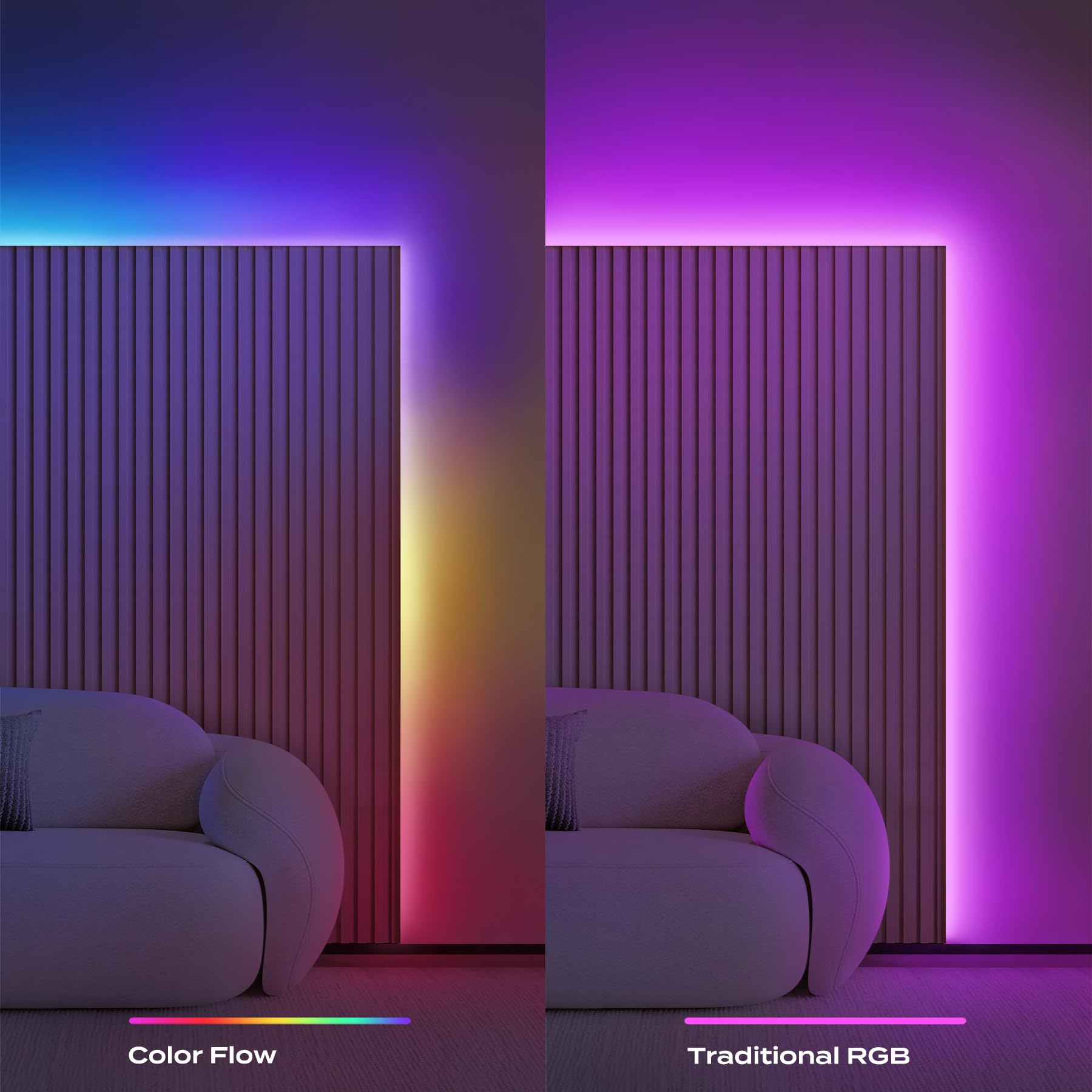 BRIGHTLUX RGBIC COB LED Strip Light - 16.4ft Flexible Color Changing, Music Sync, Indoor/Outdoor Decor, Model 0220-0118