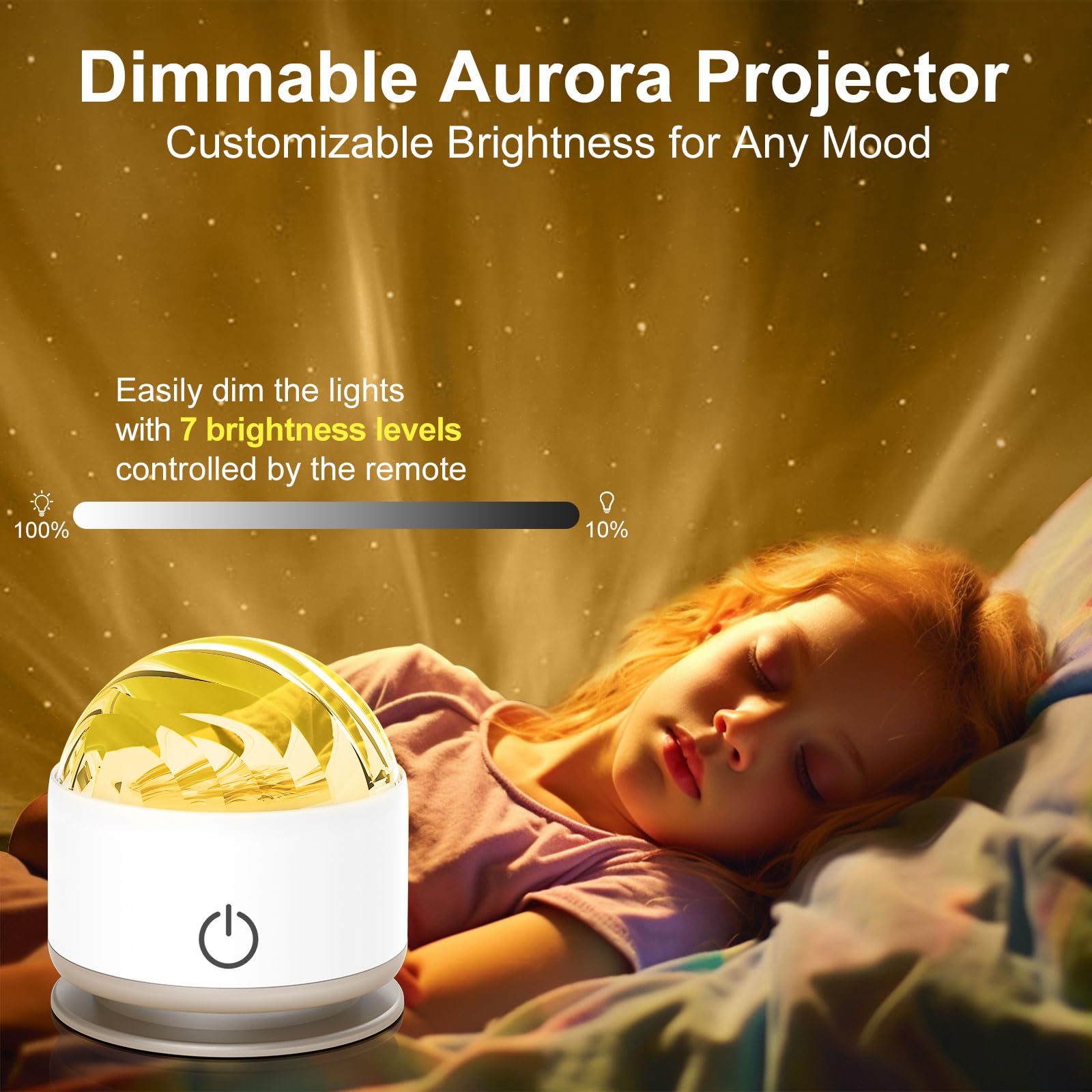 Humiieye Northern Light Projector, Battery Operated Aurora Night Light Projector, 16 Colors Galaxy Lamp Ocean Wave Ceiling Proje