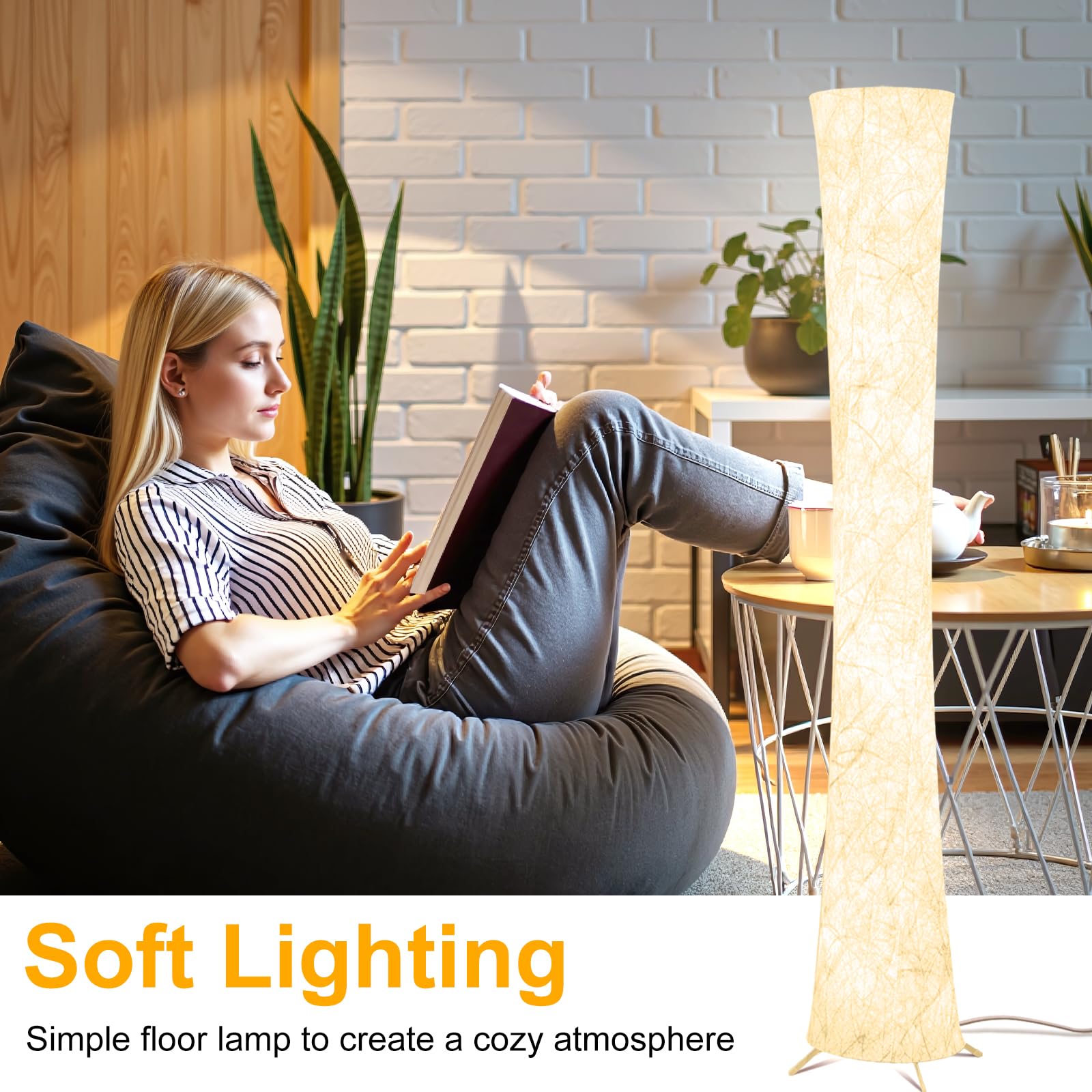 WORLD WIN LED Floor Lamp, 61in Modern Design, 3 Color Temperatures, APP & Remote Control, Dimmable, Round Floor Lamp 02
