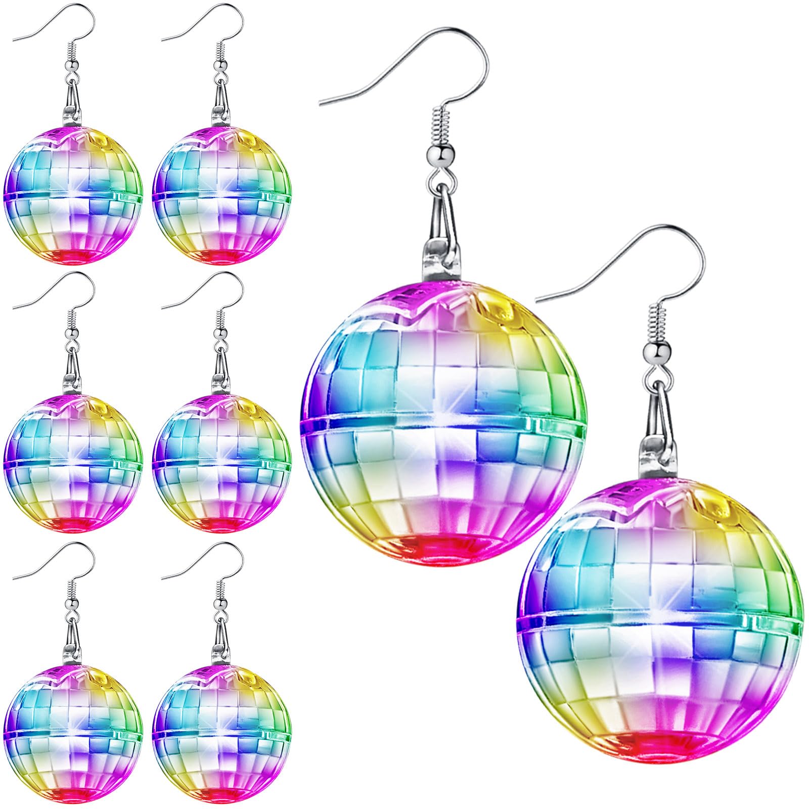 Henoyso 2 Pairs Light up Disco Ball Earrings Jewelry LED Light Glow Earrings for Women Girls Disco Valentines Day Gifts Bachelo