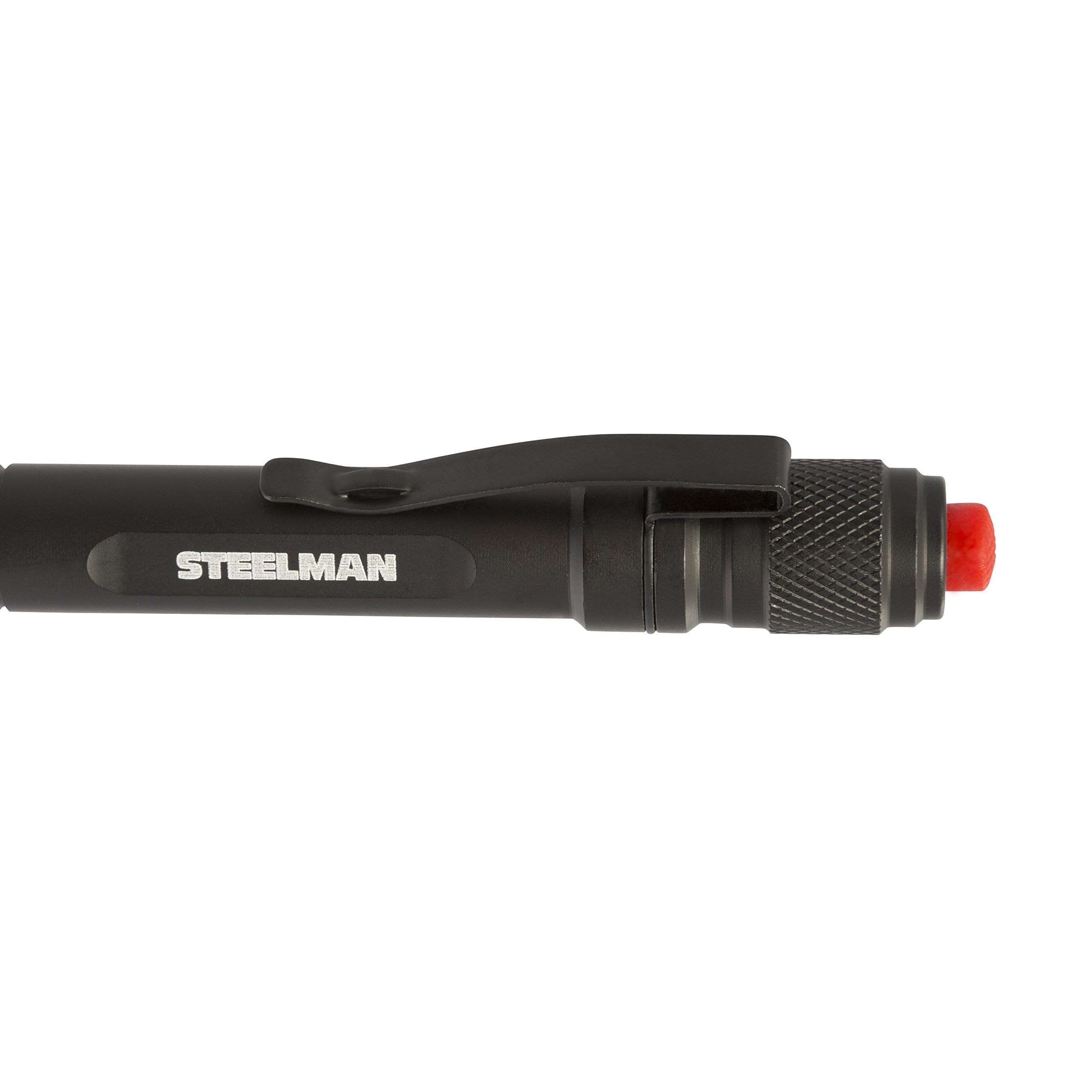 Steelman LED Inspection Pen Light, 70-Lumen, Aluminum, 2 AAA Batteries, Black, Model 95874