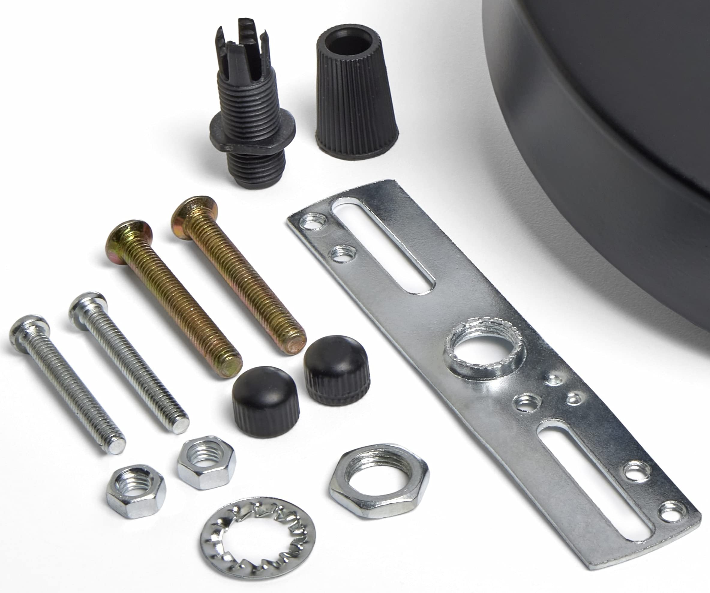 Industrial Rewind 6in Black Light Fixture Canopy Kit, Metal, Model 1hBlkCn, Extra Depth and Width, Ceiling Hardware Included