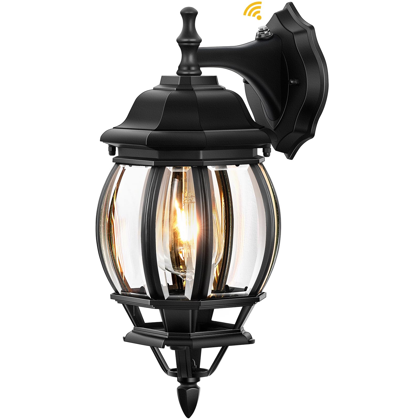VIANIS Outdoor Porch Light Dusk to Dawn, Black Exterior Lighting Fixtures Wall Mount for House, Modern Outdoor Wall Sconce Lante