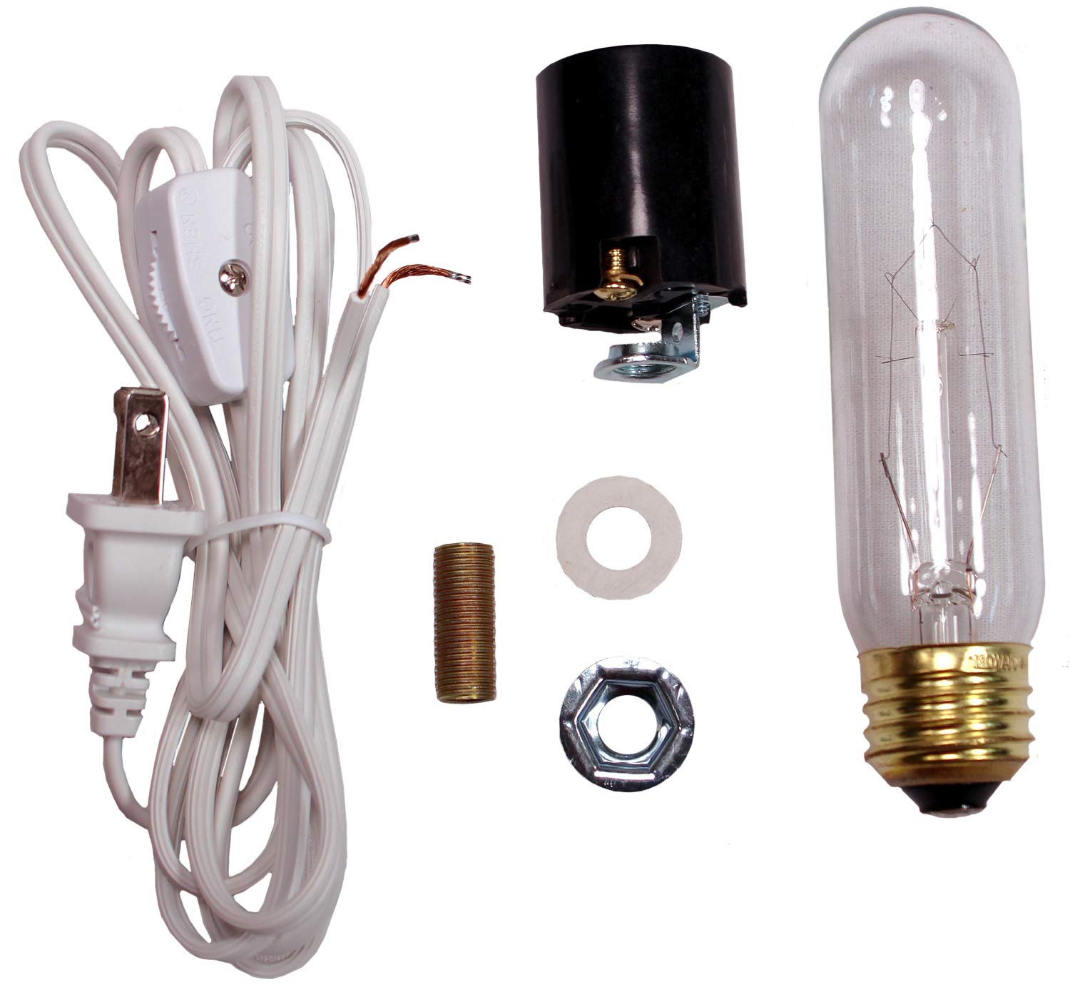 Creative Hobbies® Large Christmas Tree Wiring Kit, 25W Bulb, Standard Edison Base, Metal, White, Model ML1-25B6