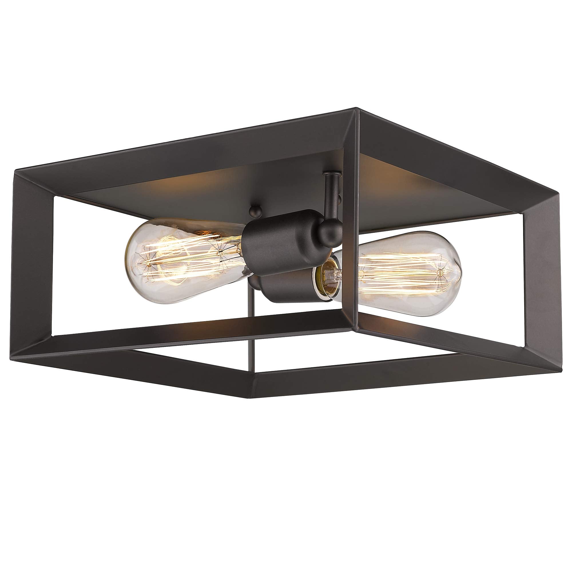 Emliviar 2-Light Ceiling Light, 12 Flush Mount Ceiling Lighting Fixture, Oil Rubbed Bronze Finish, 3040-2 ORB