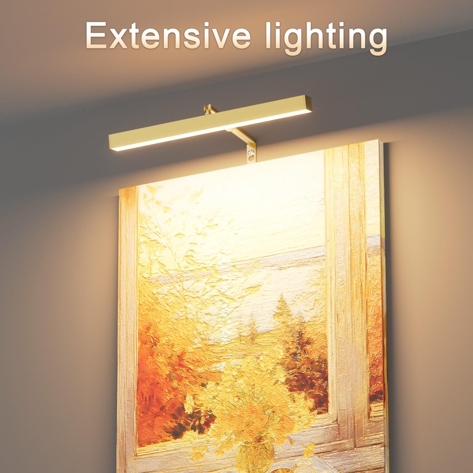 Coinmit 4W Plug In Picture Light For discomfort-reducingtings With Remote Control  12 Led Art Display Lighting For Gallery  Dartboard  Artwork  Gold Wall Mounted Picture Frame Light
