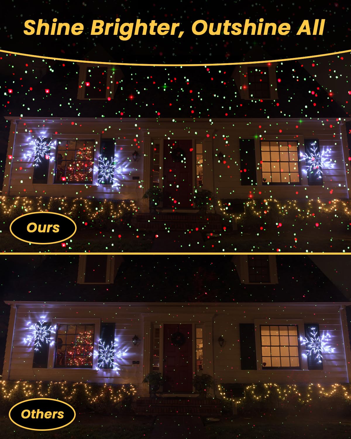 Enjoyedled Christmas Projector Lights - Red & Green Galaxy Laser, IP65 Waterproof, Remote Control - Model LPS-GD-03RG