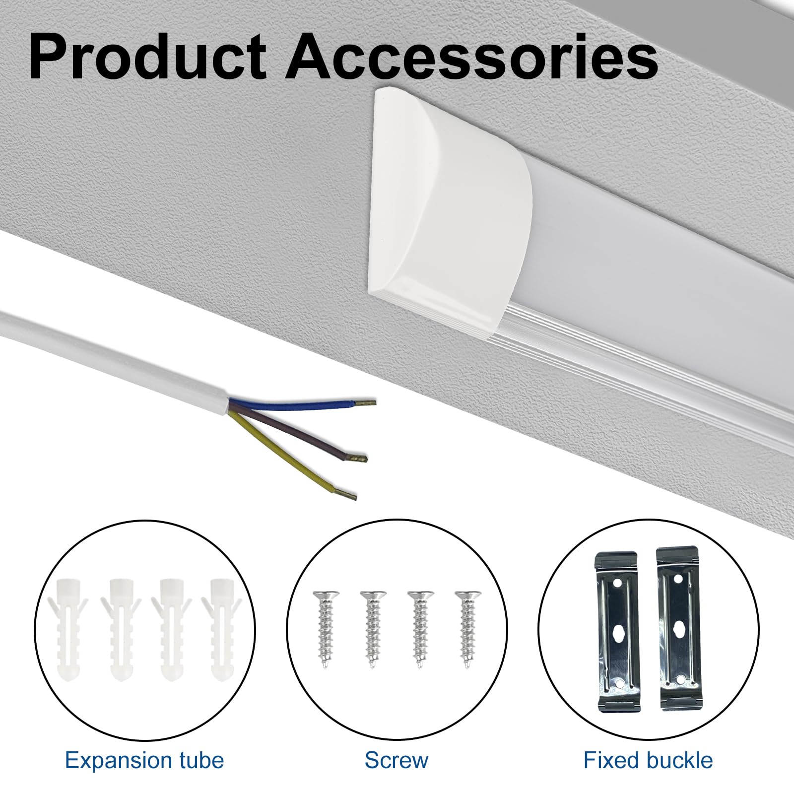 Colmeguna 2 Packs 4FT LED Batten Light, 40W Ultra-Thin Aluminium Ceiling Fixture, Day Light 4000K, IP20 for Garage/Office