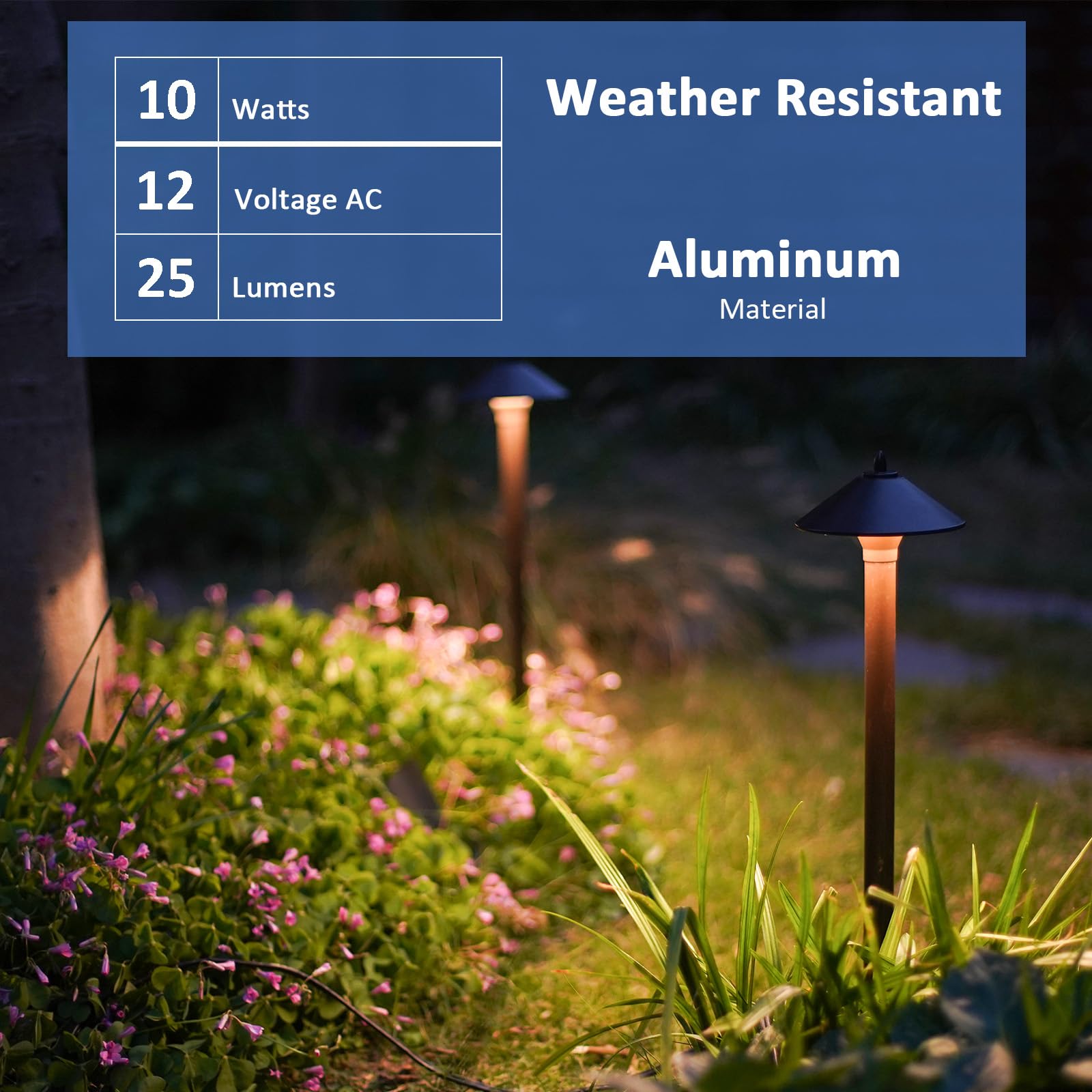 Malibu Pro Style Pathway Lights Outdoor Landscape Lighting Kit 8Pk Low Voltage 10W Halogen 25 Lumen Walkway Lights 12V Ac Warm White Metal Hardwired Path Lights With Connectors And Spike Stakes