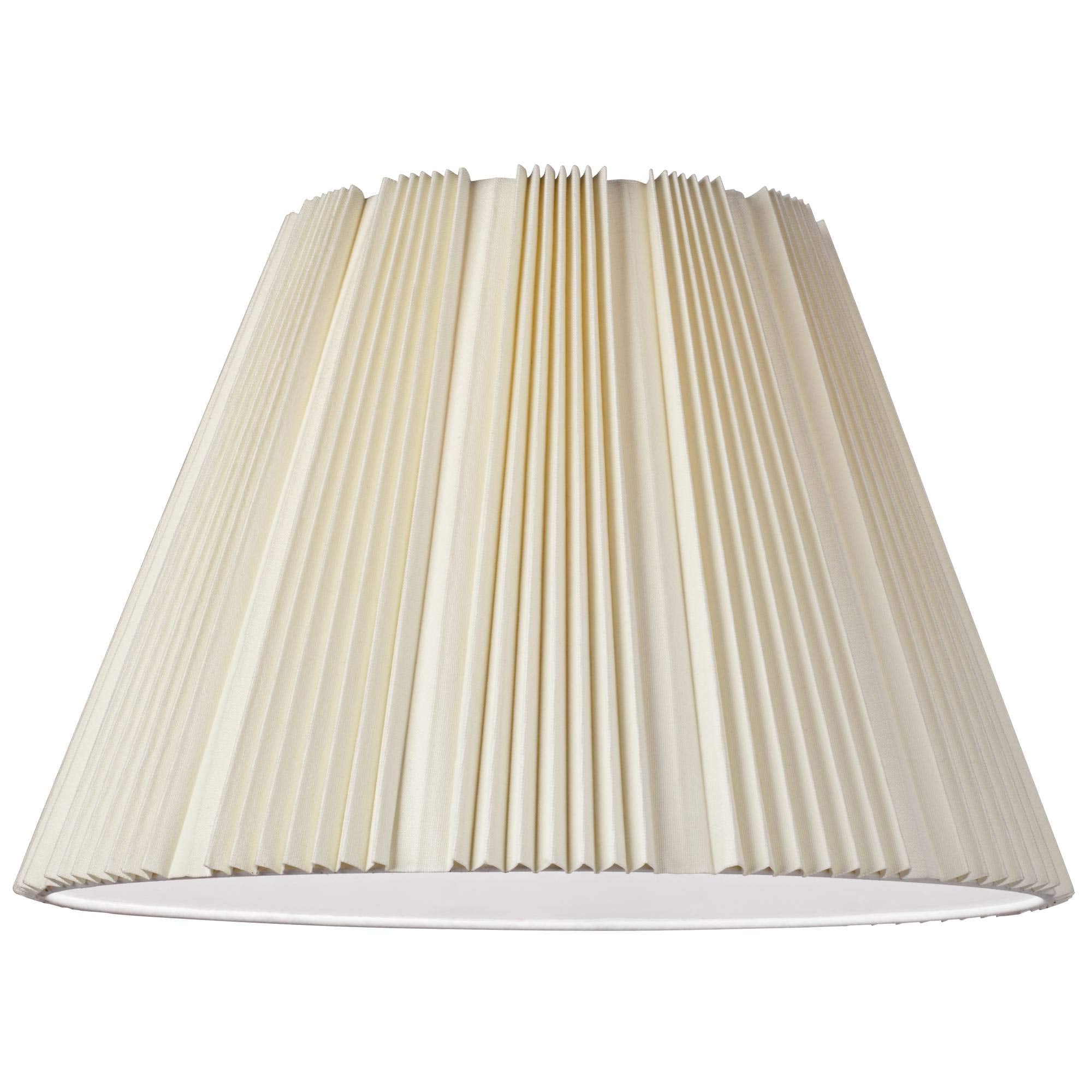 Eggshell Pleated Large Lamp Shade 9.5&quot; Top X 19&quot; Bottom X 13&quot; High (Spider) Replacement With Harp And Finial - Springcrest