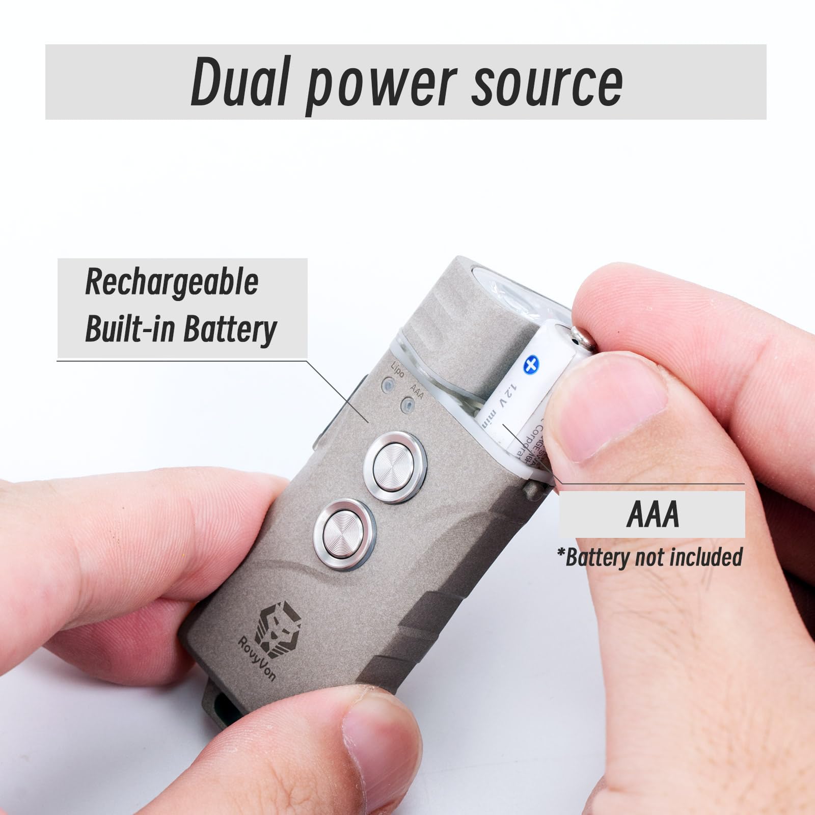 RovyVon E3 Plus Marble Keychain Flashlight 700 Lumen Rechargeable G2 E3-G2 Marble Grey Cool White