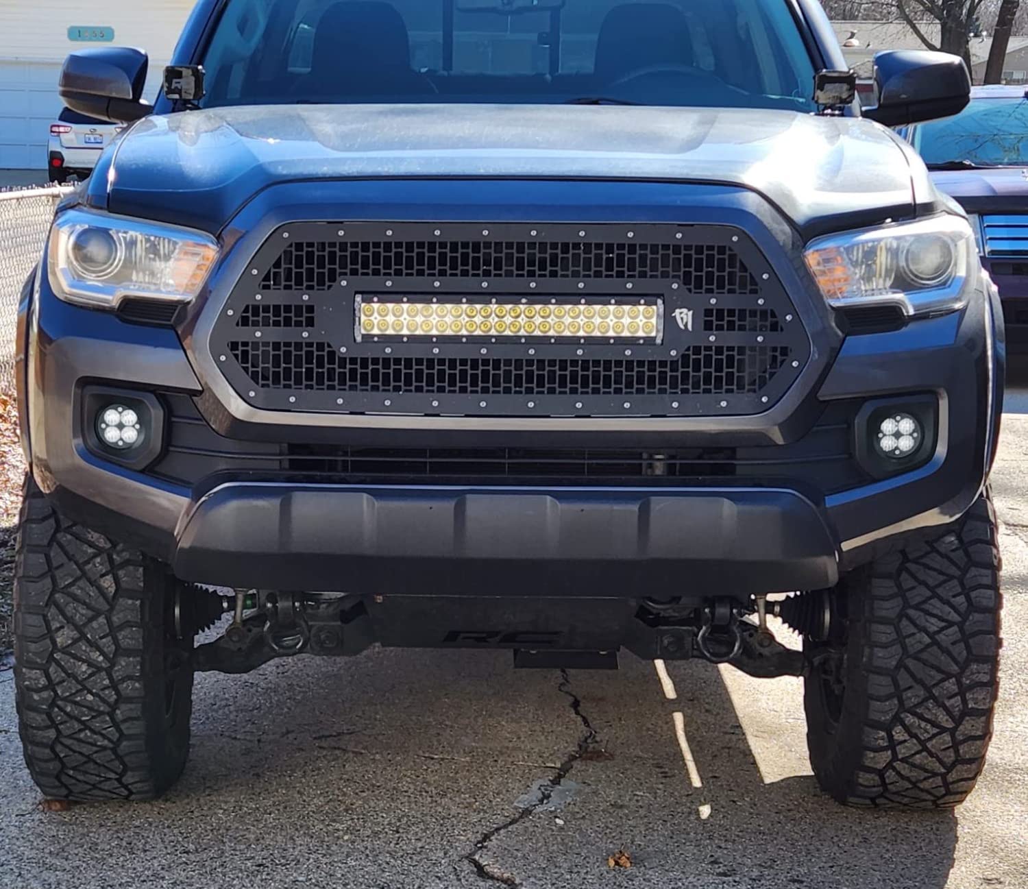 iJDMTOY Fog Light Kit - 24W High Power LED, Wide Angle SAE Flood Beam, Built-On Mounting Brackets, Compatible with Toyota Tacoma/Tundra/4Runner, White