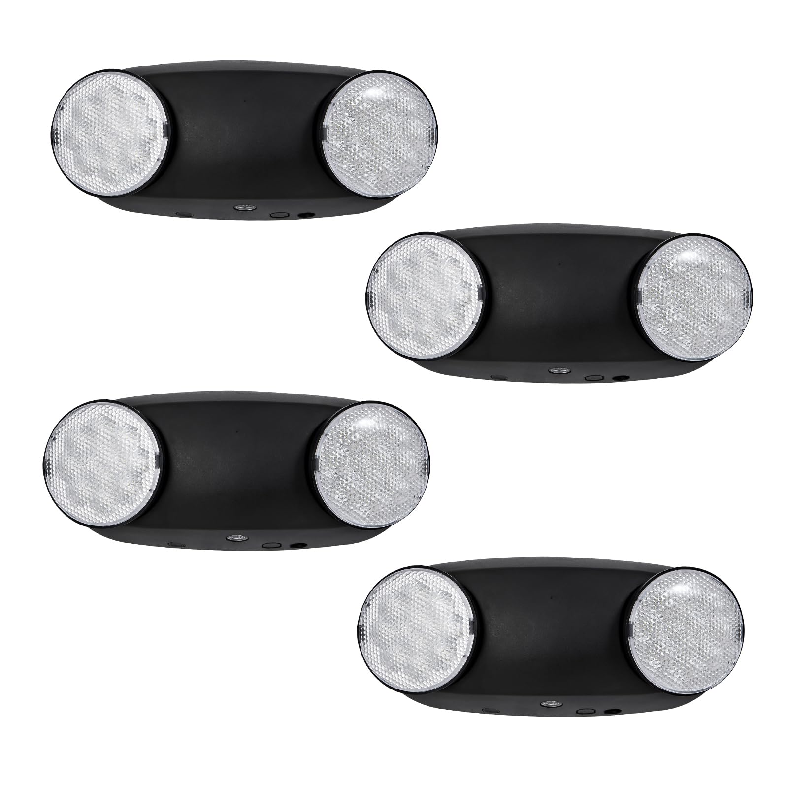 GZRUIYANG Emergency Lights, LED Hardwired Exit Light Fixtures, 4 Pack, Black, AC 120/277V, UL Listed, Model RY-EM02-BK-4