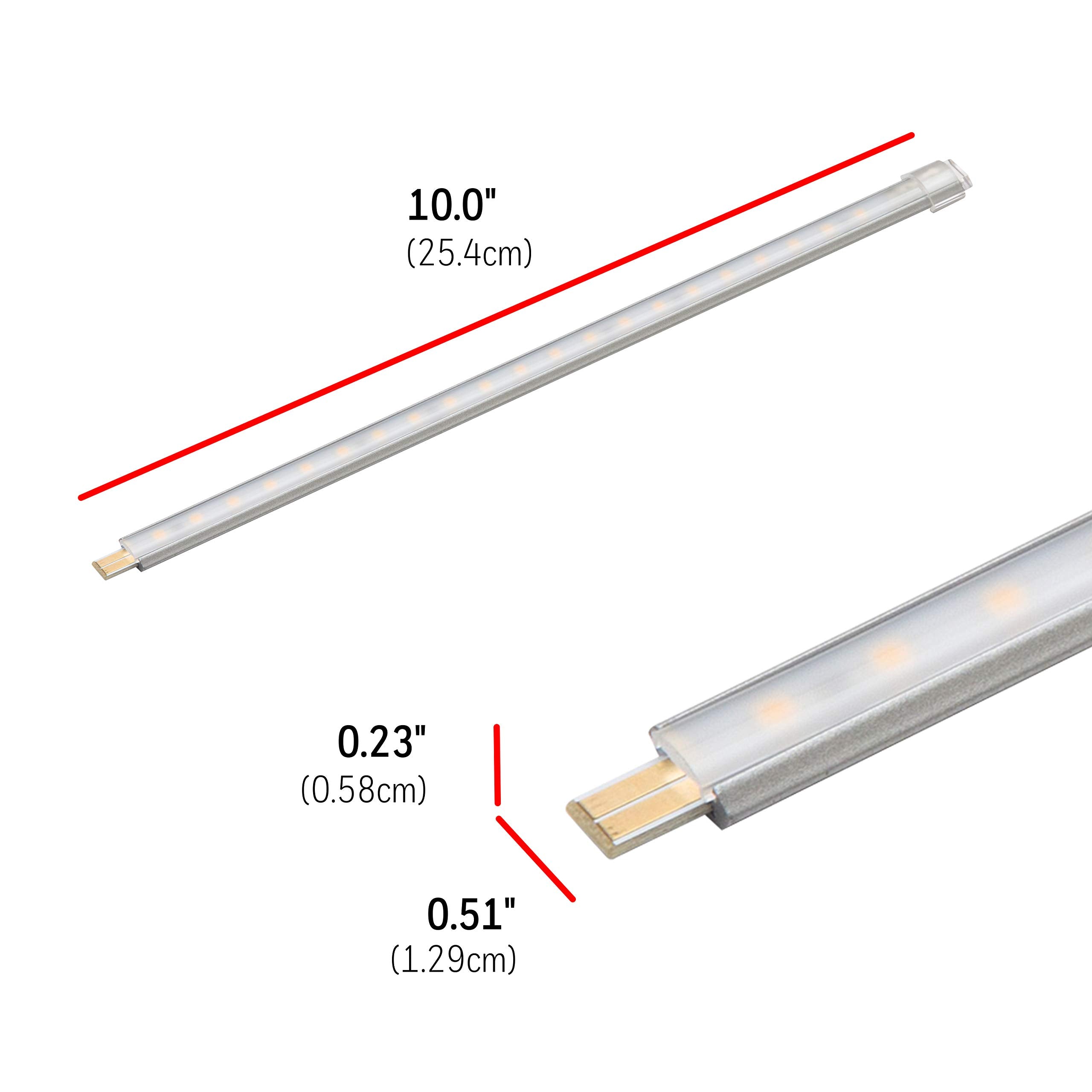 Ultrapro 10In. Linkable Led Strip Lights, 6 Pack, 1650 Lumens, Warm White, Under Cabinet Lighting