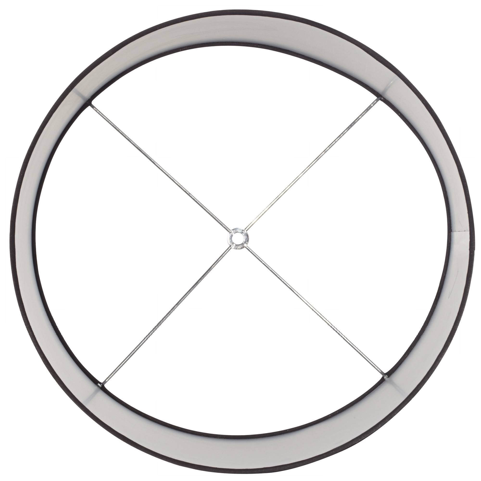 Black Medium Hardback Drum Lamp Shade 16'' Top X 16'' Bottom X 11'' High (Spider) Replacement With Harp And Finial - Springcrest