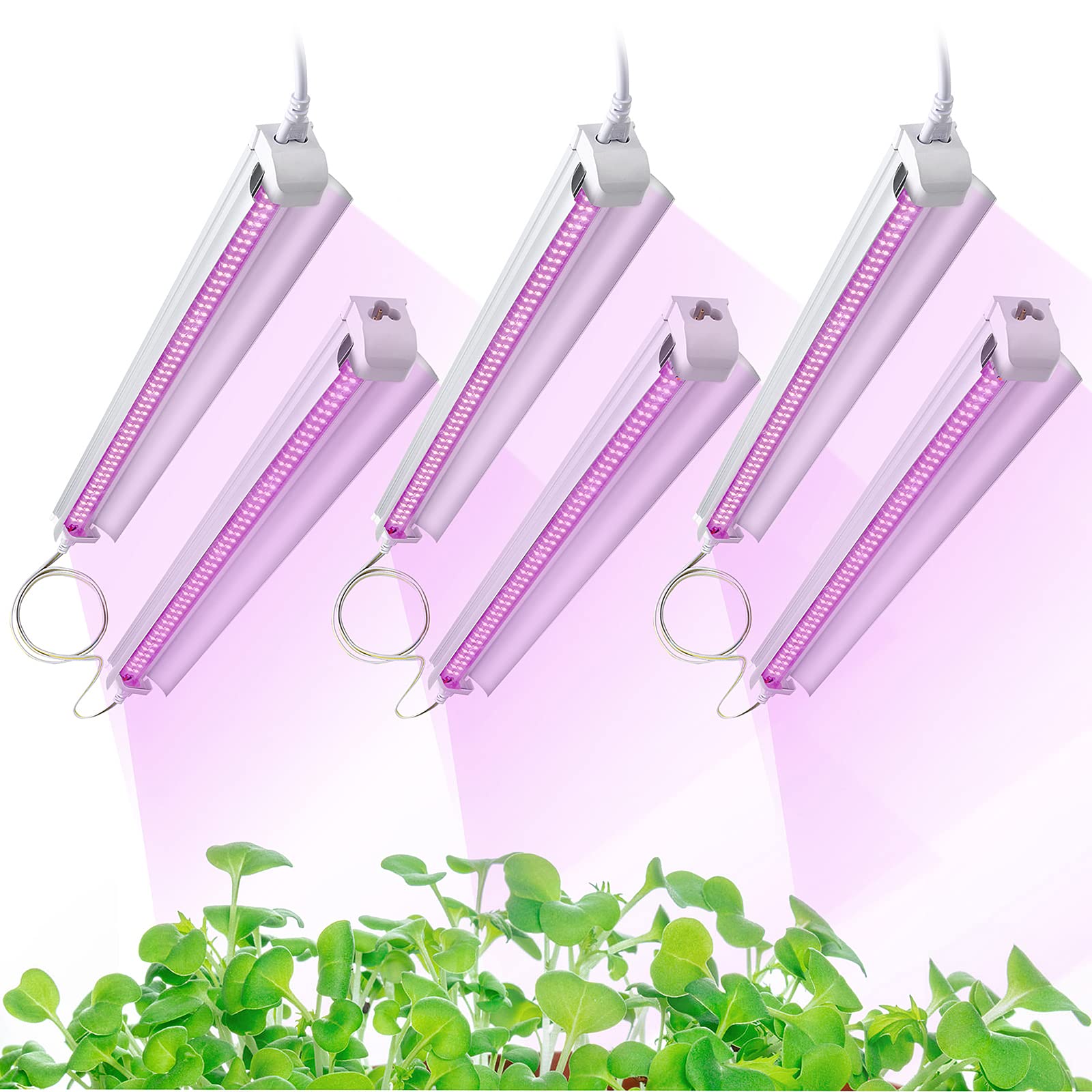Grow Light For Indoor Plants,4Ft T8, 270W(6 X 45W, 1620W Equivalent), Super Bright, Full Spectrum Sunlight Plant Light, Led Grow