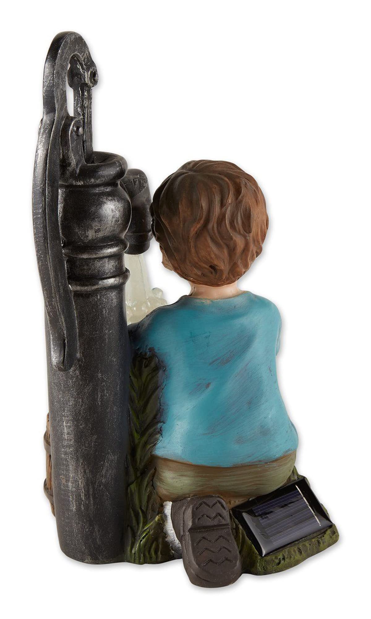 Boy and Dog Wash Solar Garden Light