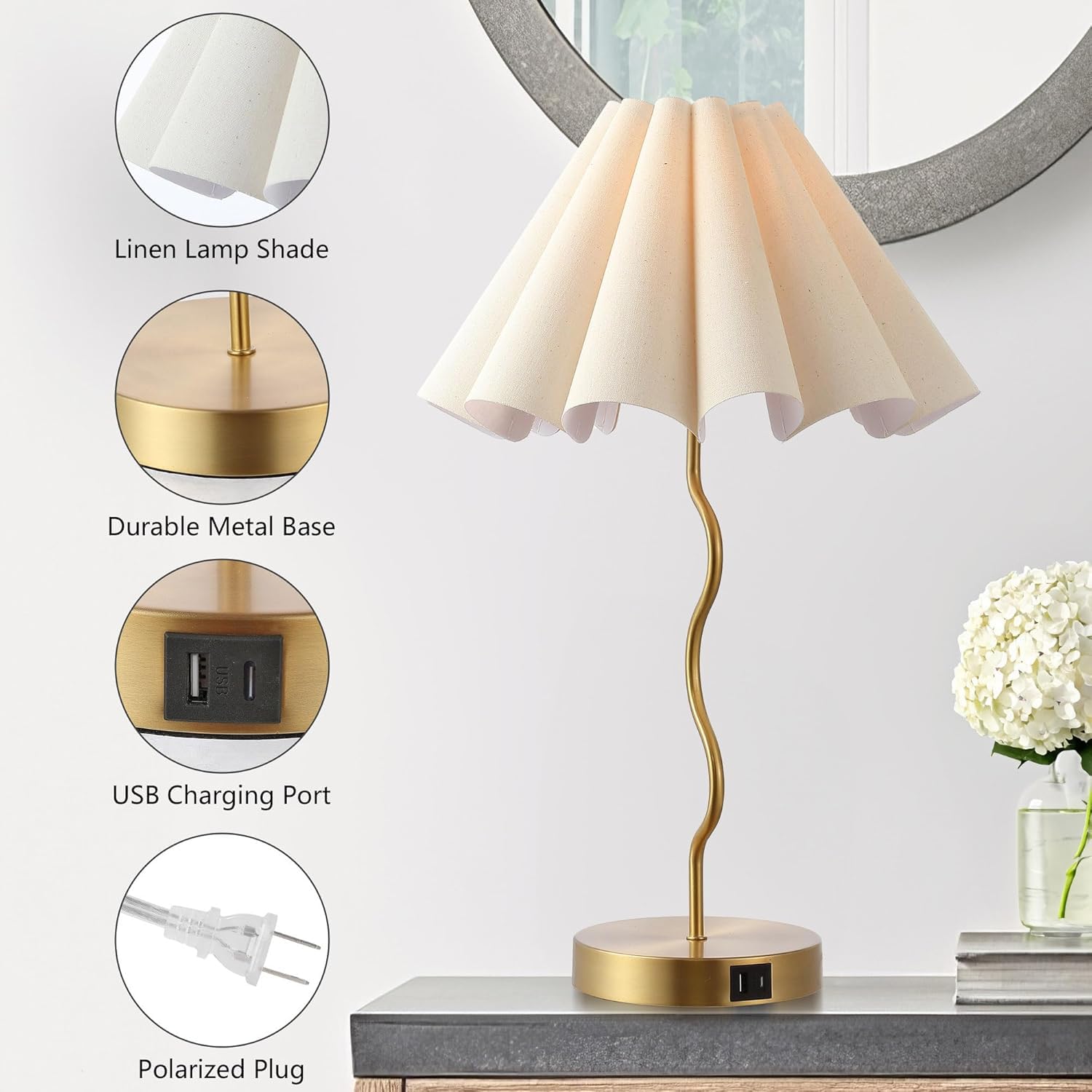 Eoeyyoyb Table Lamps For Bedroom Living Room Gold Lamps Set Of 2 Modern Touch Dimmable Lamp For End Table Bedside Night Stand Gold Lamp