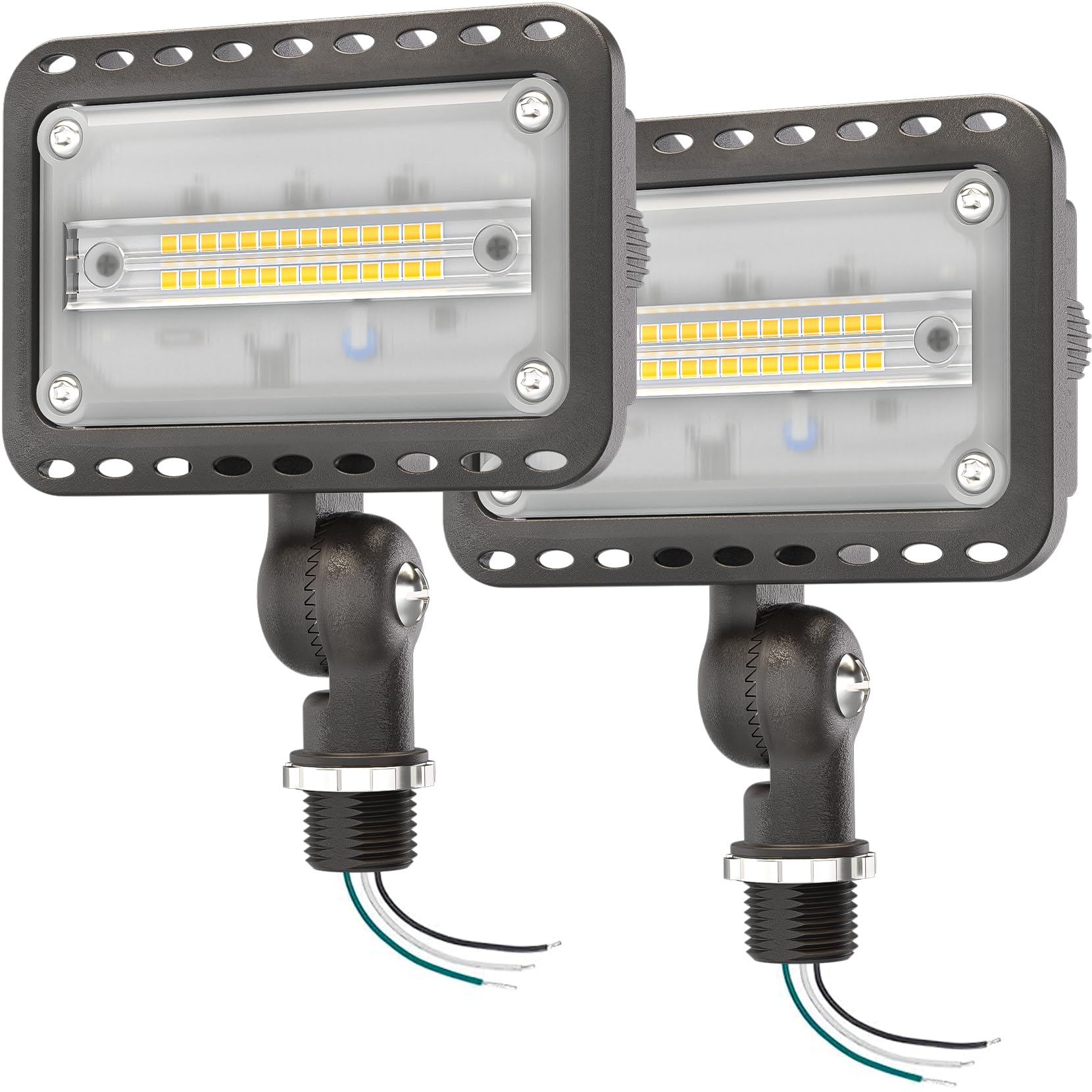 CINOTON 20W LED Flood Lights Outdoor, IP65 Waterproof Exterior Security Wall Lights with 180°Knuckle, 2800LM 120V Outside Aluminum Lighting Fixture for Patio Porch Courtyard Barn Garage 5000K 2 Pack