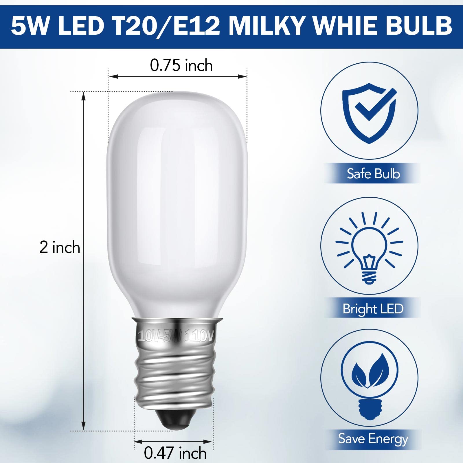 Leelosp LED Light Cord with 5 White Bulbs, 9.84 ft Christmas Village Light Kit, Plastic
